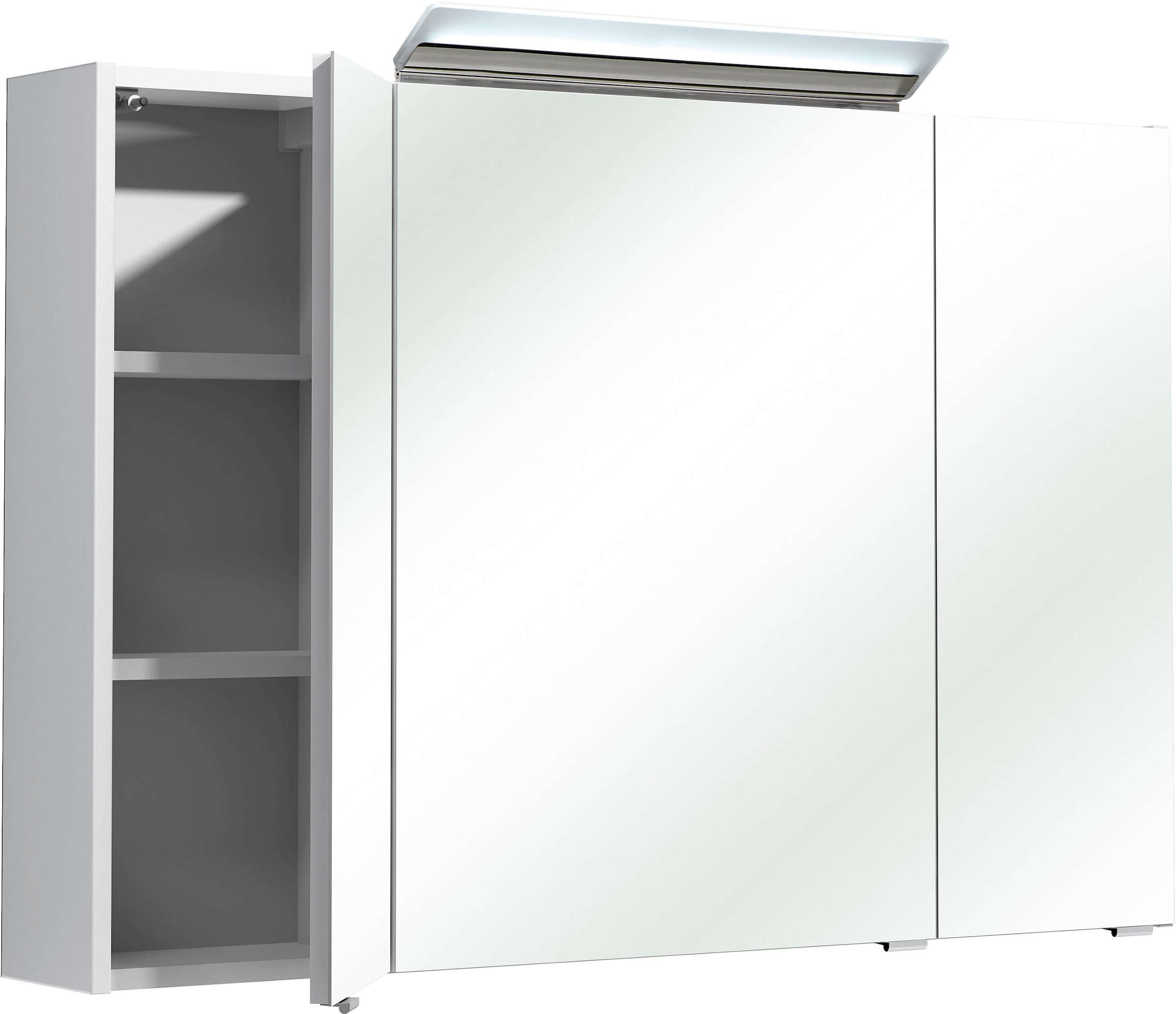 Saphir Badmöbel-Set »Quickset 341 3-teilig, Mineralmarmor-Waschtisch und LED-Spiegelschrank«, (Set, 3 St.), mit Midischrank, inkl. Türdämpfer, 7 Türen, 1 Schublade