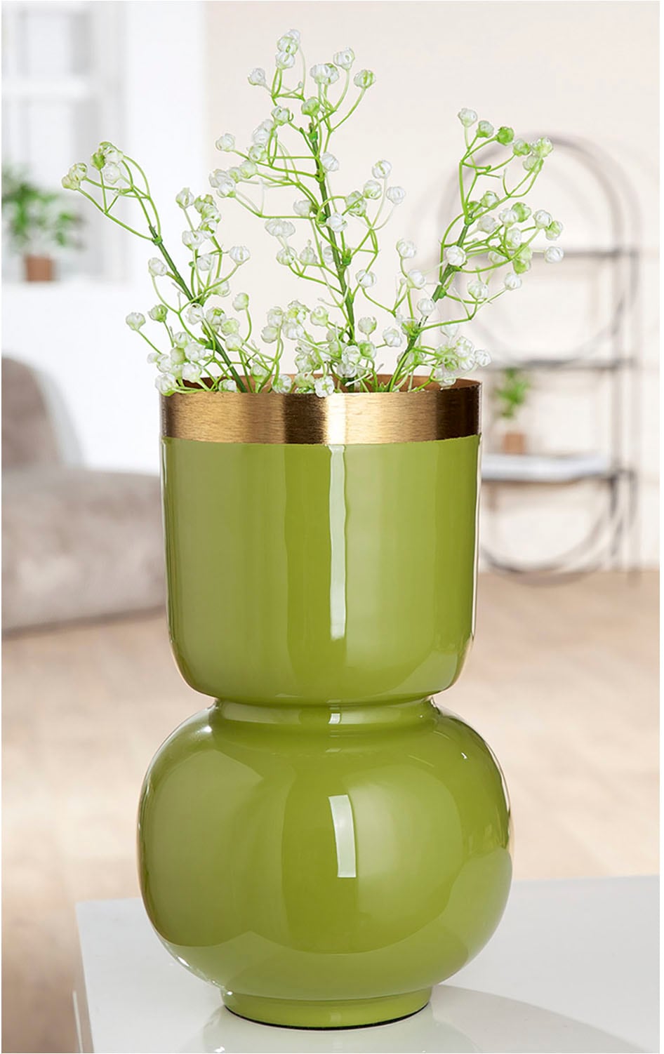 GILDE Tischvase »Vase Roro mit Goldrand«, (1 St.)