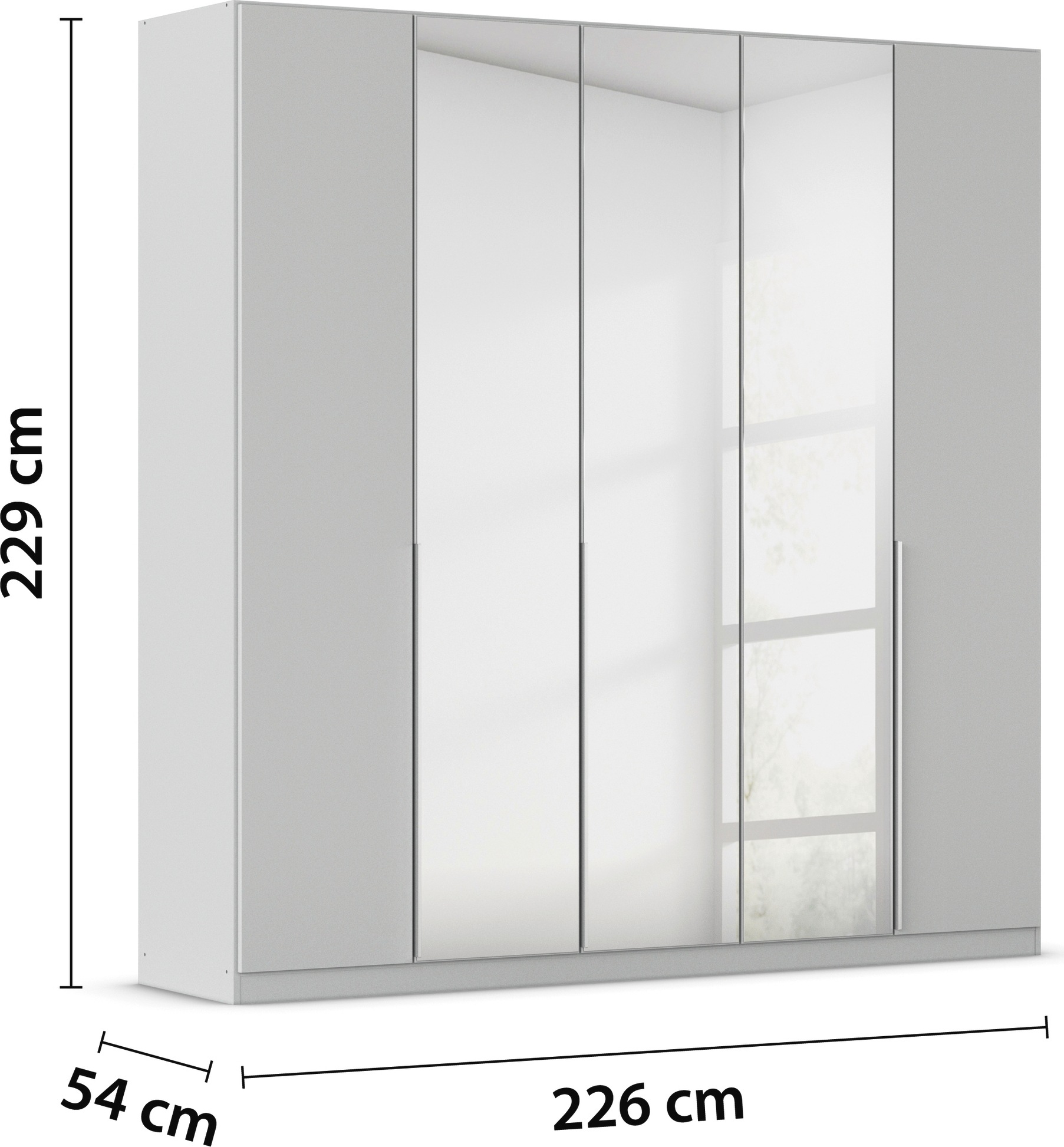 rauch Drehtürenschrank »Kleiderschrank Schrank Garderobe AGORDO mit Dekor- oder Hochglanzfront«, (in zwei Griff-Farben), durchdachte Innenausstattung, in 6 Breiten und 2 Höhen MADE IN GERMANY