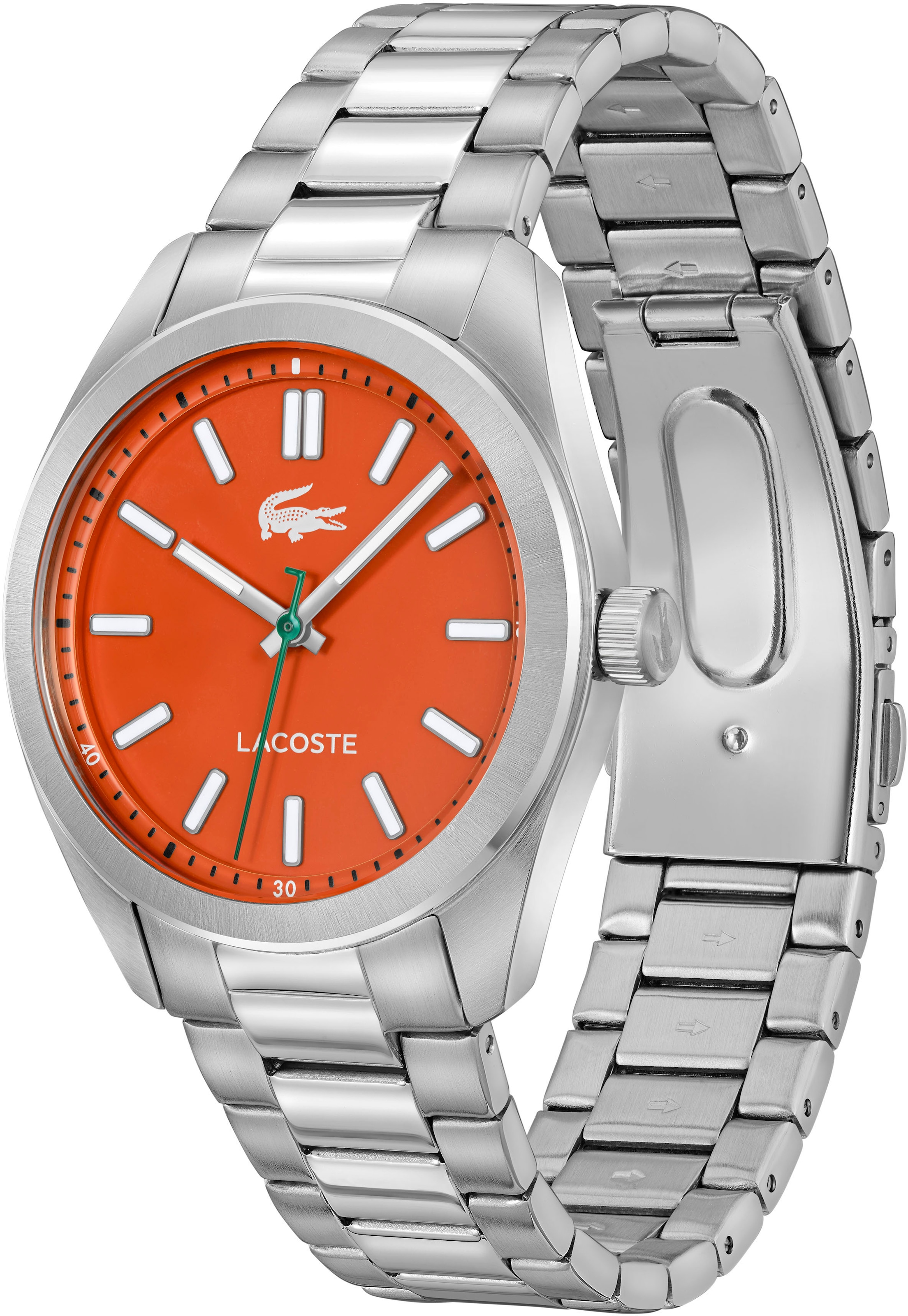 Lacoste Quarzuhr »MONCEAU«, Armbanduhr, Damenuhr, Herrenuhr, Edelstahlarmband, analog