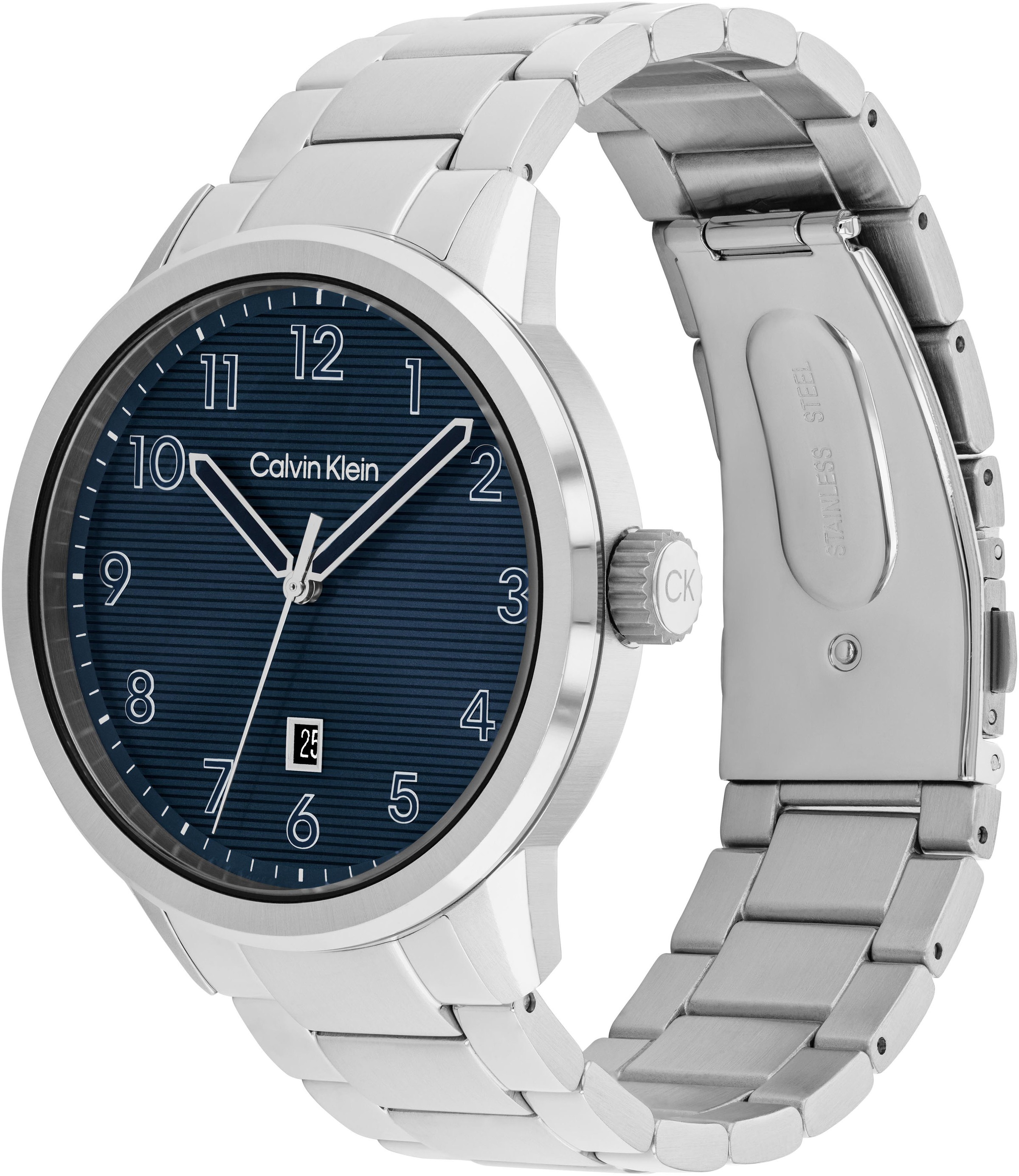 Calvin Klein Quarzuhr »Minimalistic Pilot«, Armbanduhr, Herrenuhr, Edelstahlarmband, analog, Tag
