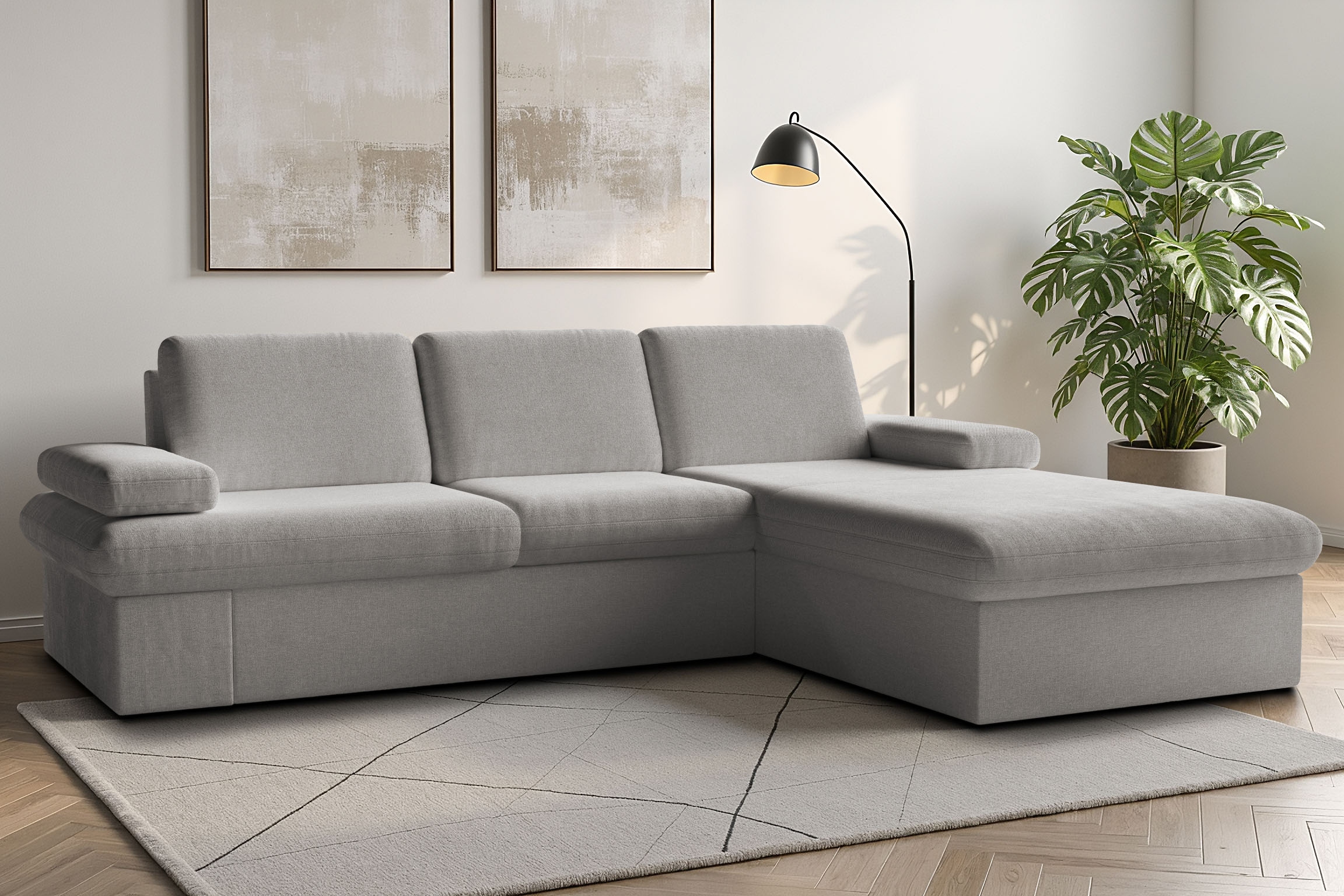 sit&more Ecksofa »Moreno L-Form, B: 247 cm« mit Armteilverstellung, optiona günstig online kaufen