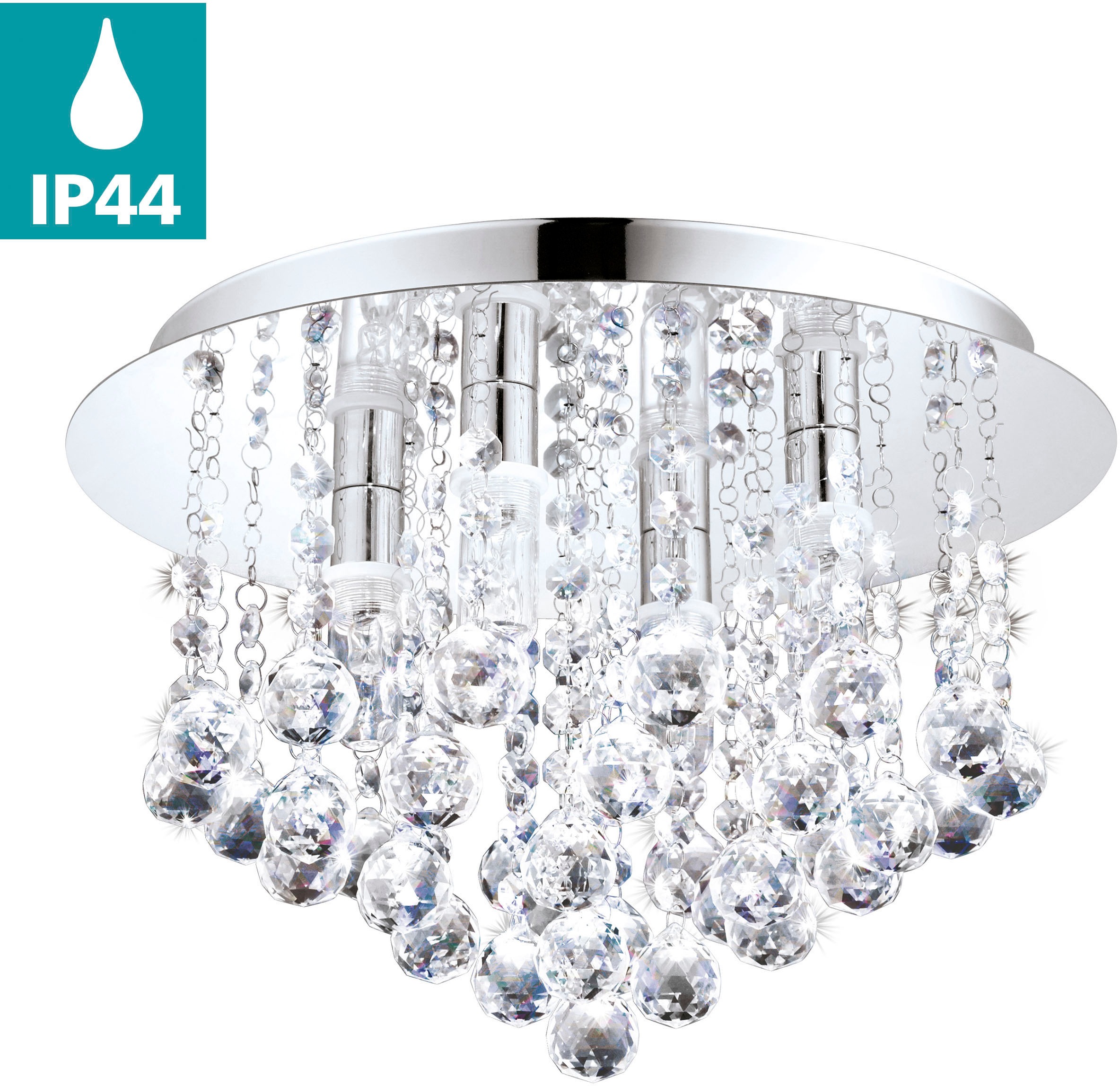 EGLO LED Deckenleuchte »ALMONTE« G9 1 Stk. Warmweiß chrom / spritzwasserges günstig online kaufen