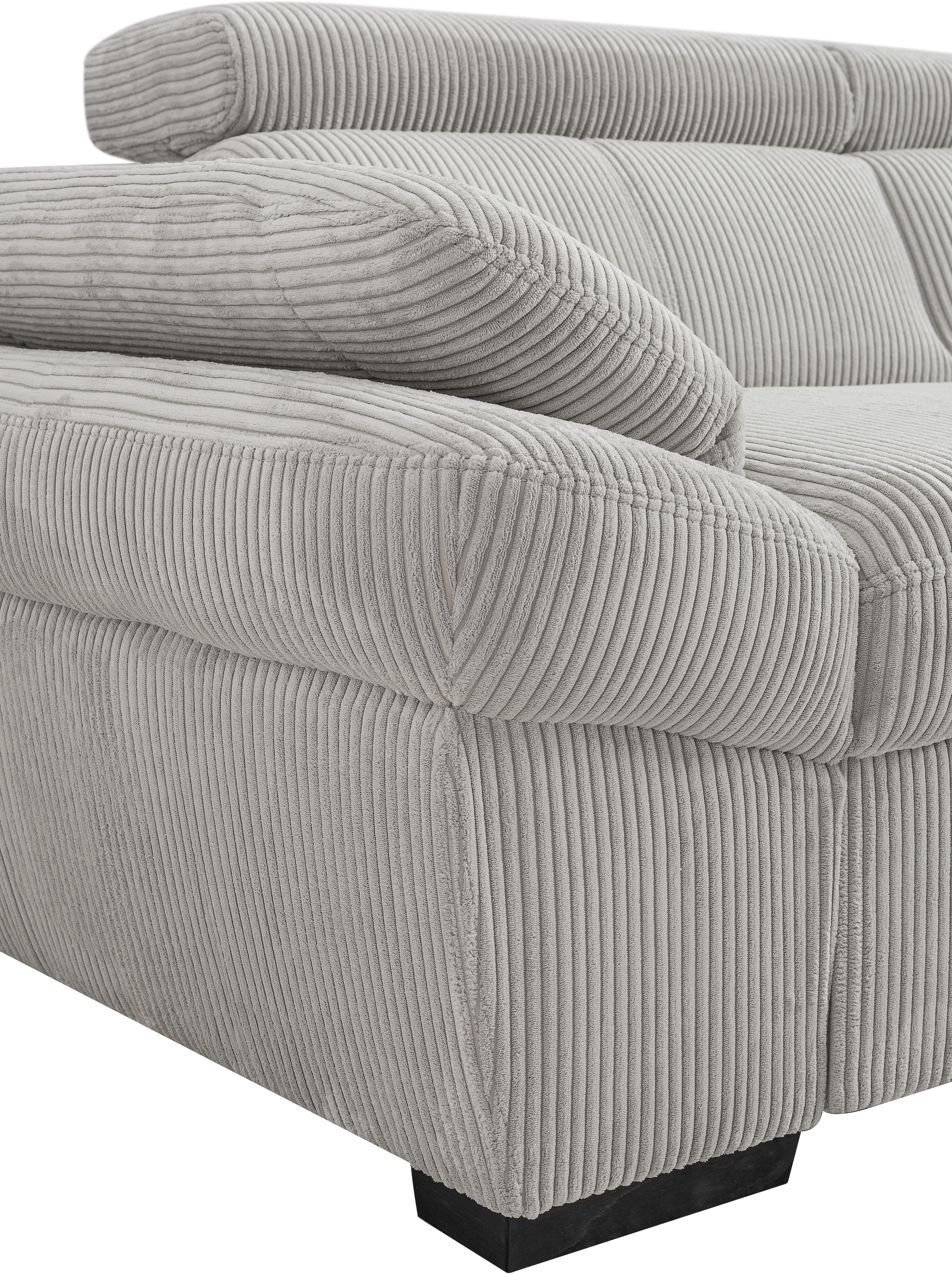 exxpo - sofa fashion Ecksofa inkl. Kopf- und Armteilverstellung, wahlweise mit Bettfunktion