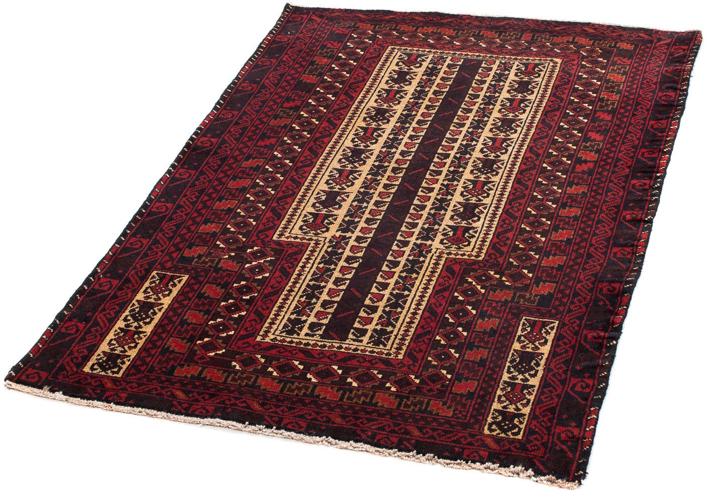 morgenland Orientteppich »Belutsch - 126 x 86 cm - dunkelrot«, rechteckig, günstig online kaufen