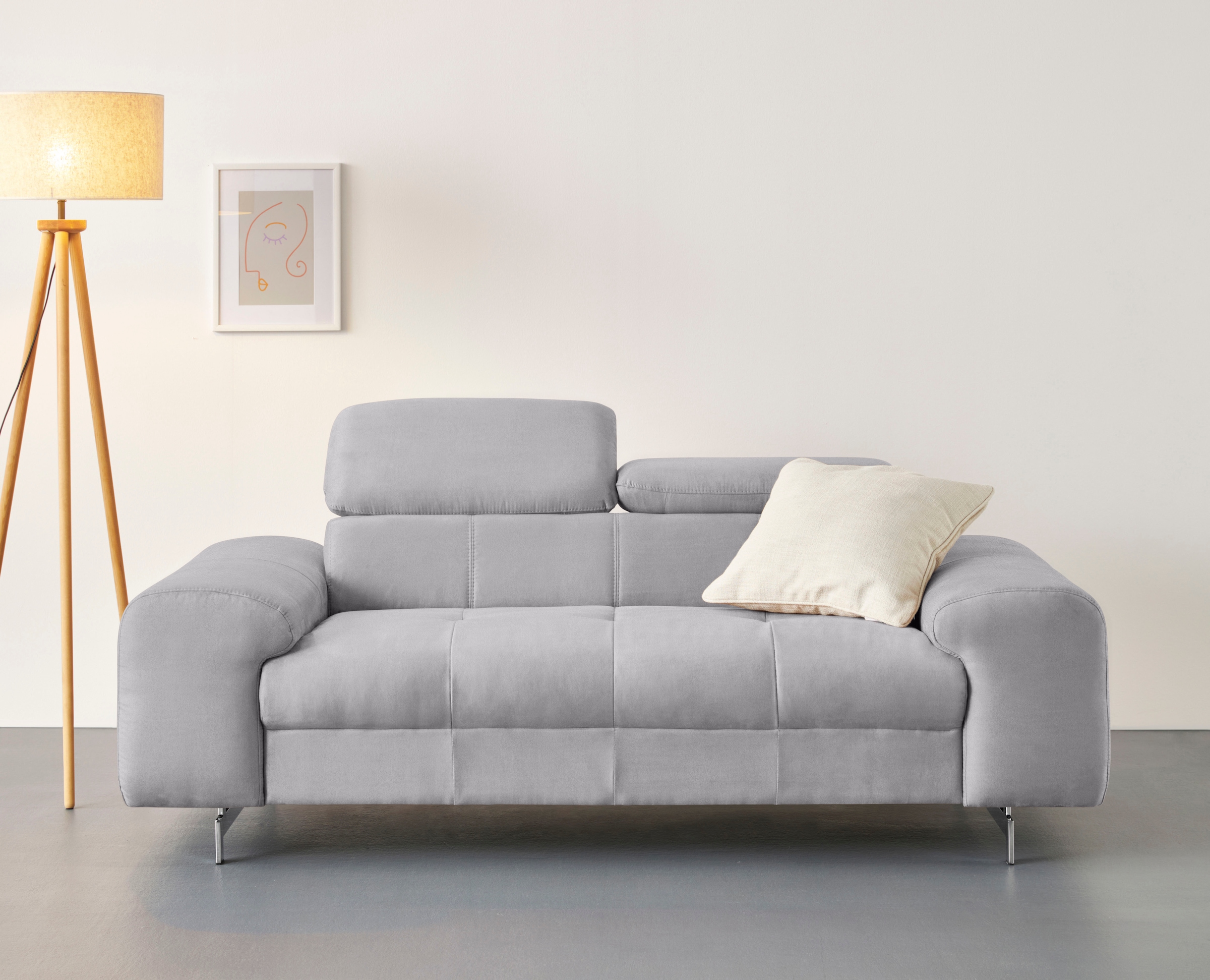 COTTA 2-Sitzer »Chef«, Big-Sofa mit Kopfteilverstellung, edle Metallkufen günstig online kaufen