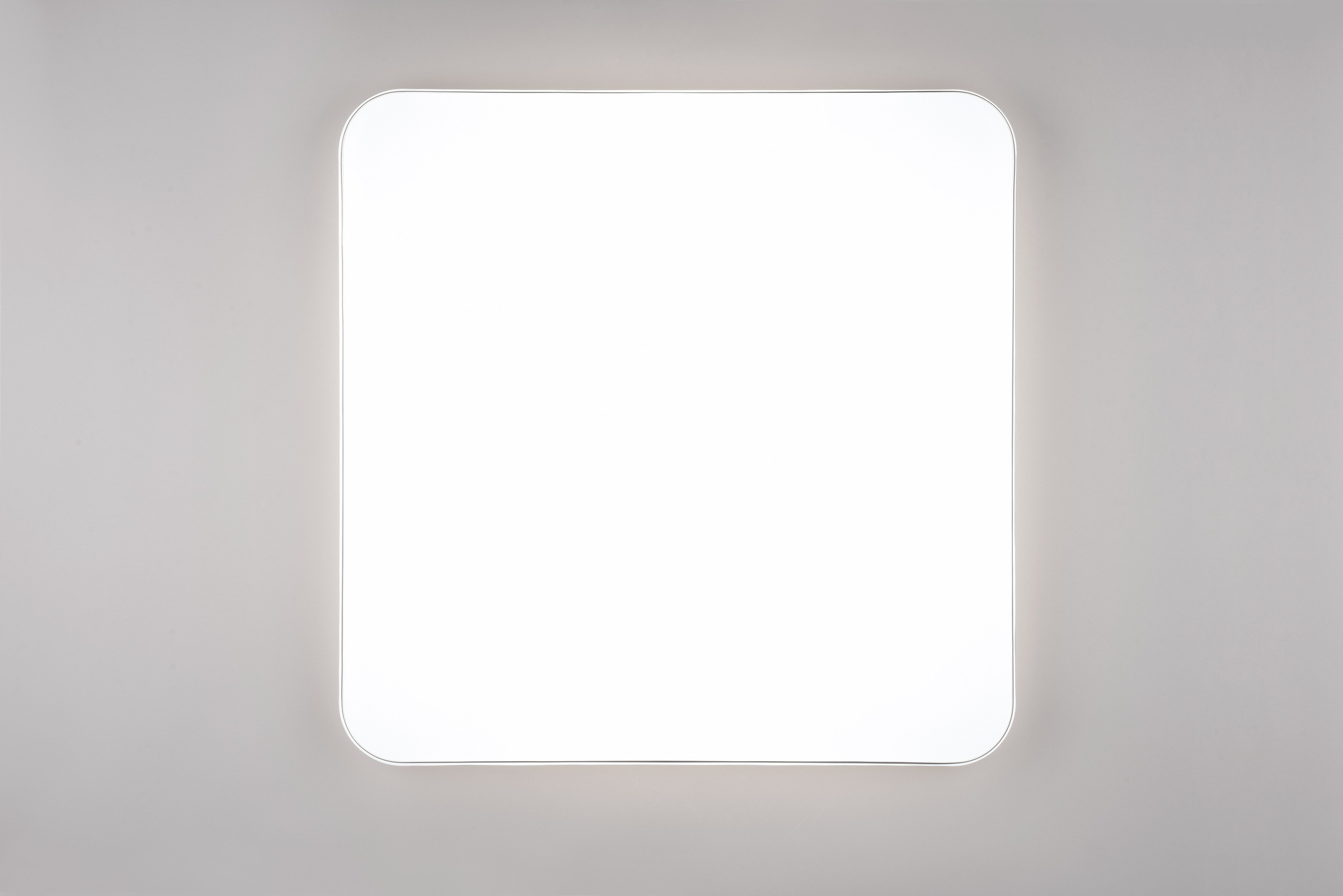 REALITY Leuchten LED Deckenleuchte »BLANCA, elegant schlichte weiße LED Deckenlampe, 53x53 cm, kaltweiß«, 1 flammig, Leuchtmittel LED-Board | LED fest integriert, 3-Stufen dimmbar über Wandschalter, Deckenlampe für Büro Flur Treppe