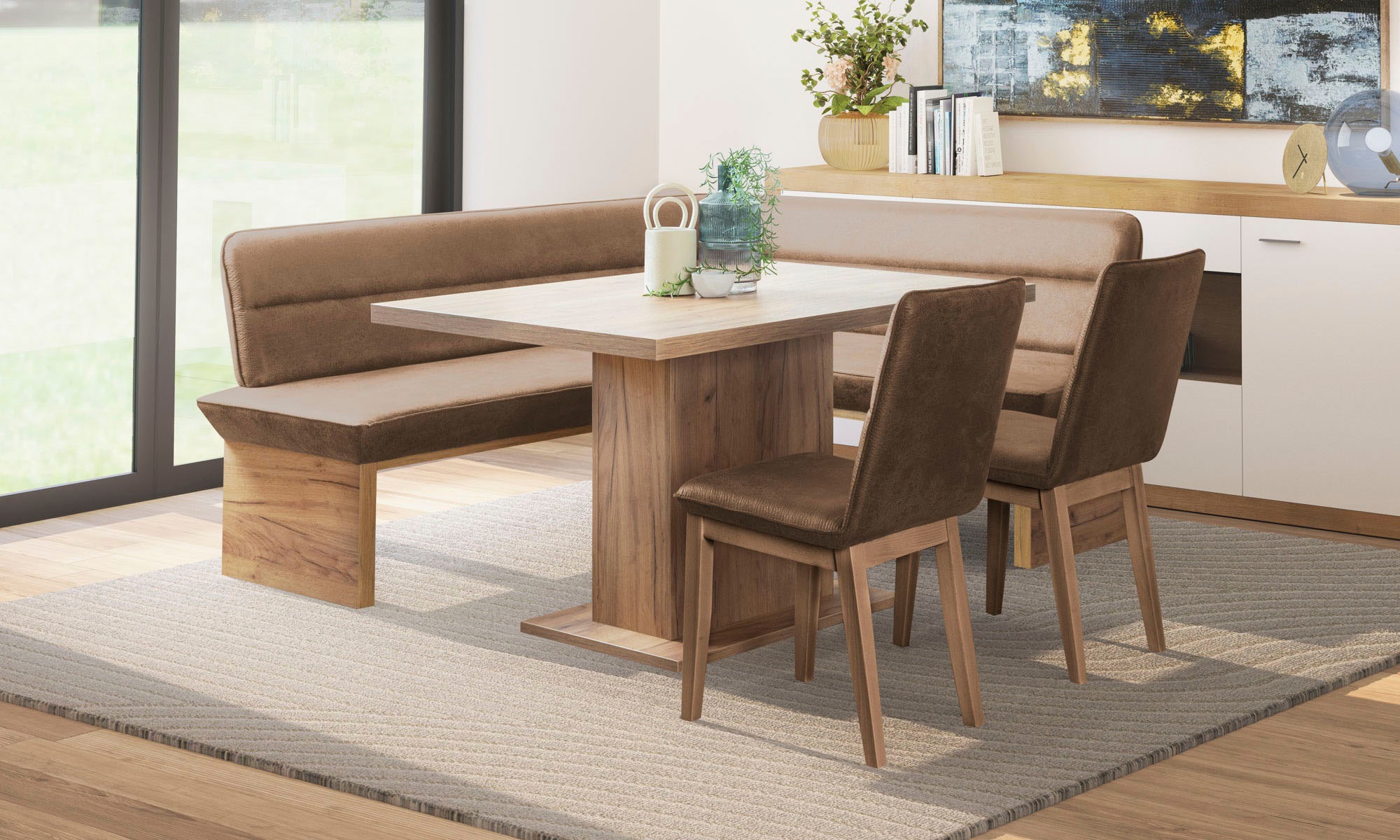 Home affaire Eckbank Beluna Polsterbank, Sitzecke, mit Wellenunterfederung günstig online kaufen