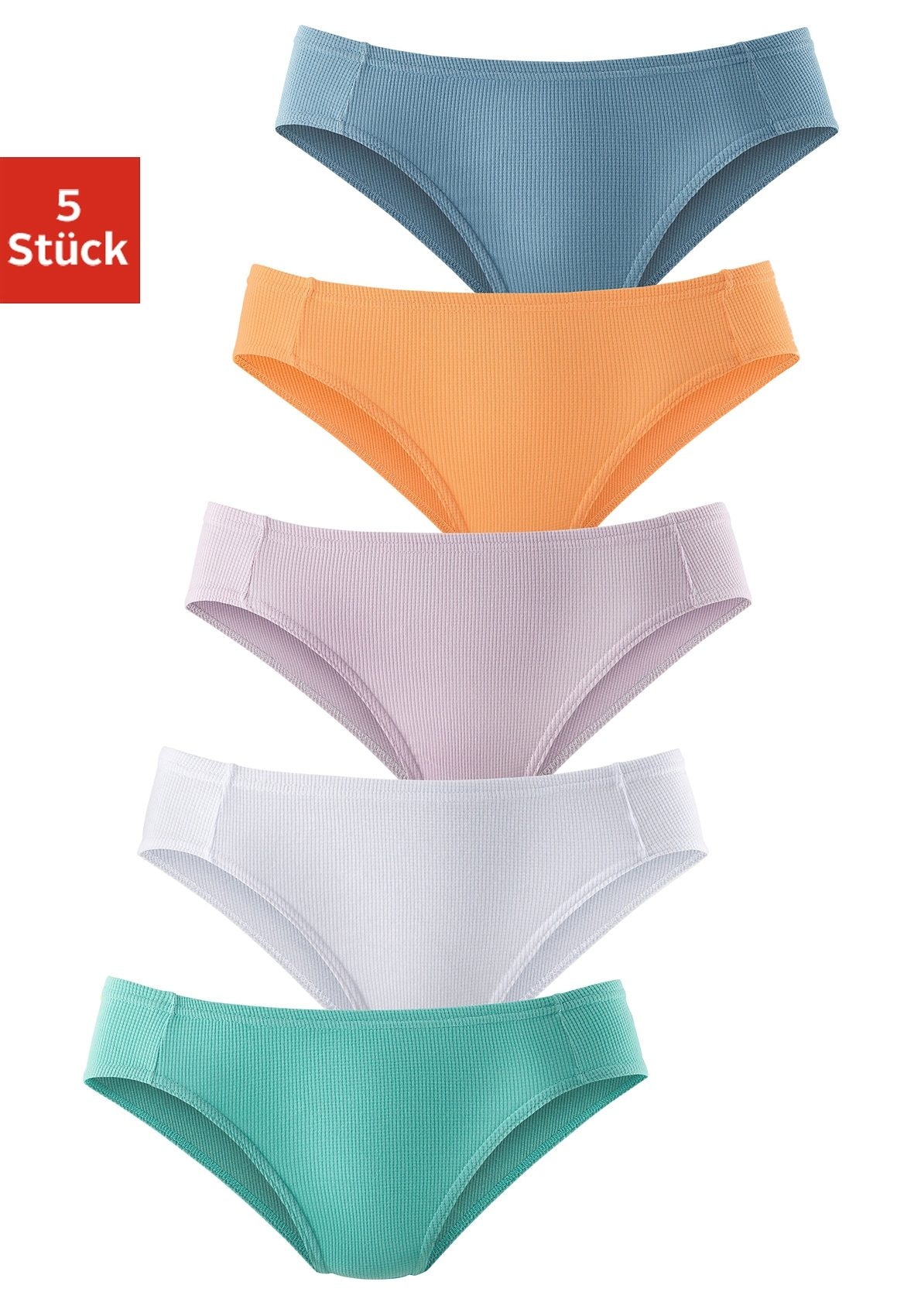 petite fleur Bikinislip, (Packung, 5 St.), aus weicher Pikee-Qualität