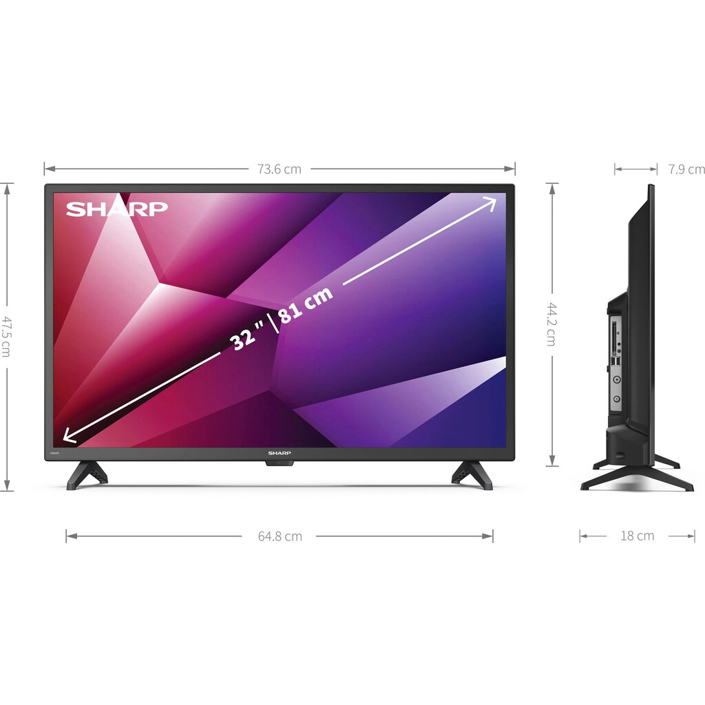 Sharp LED-Fernseher, 81 cm/32 Zoll, HD ready, Android TV