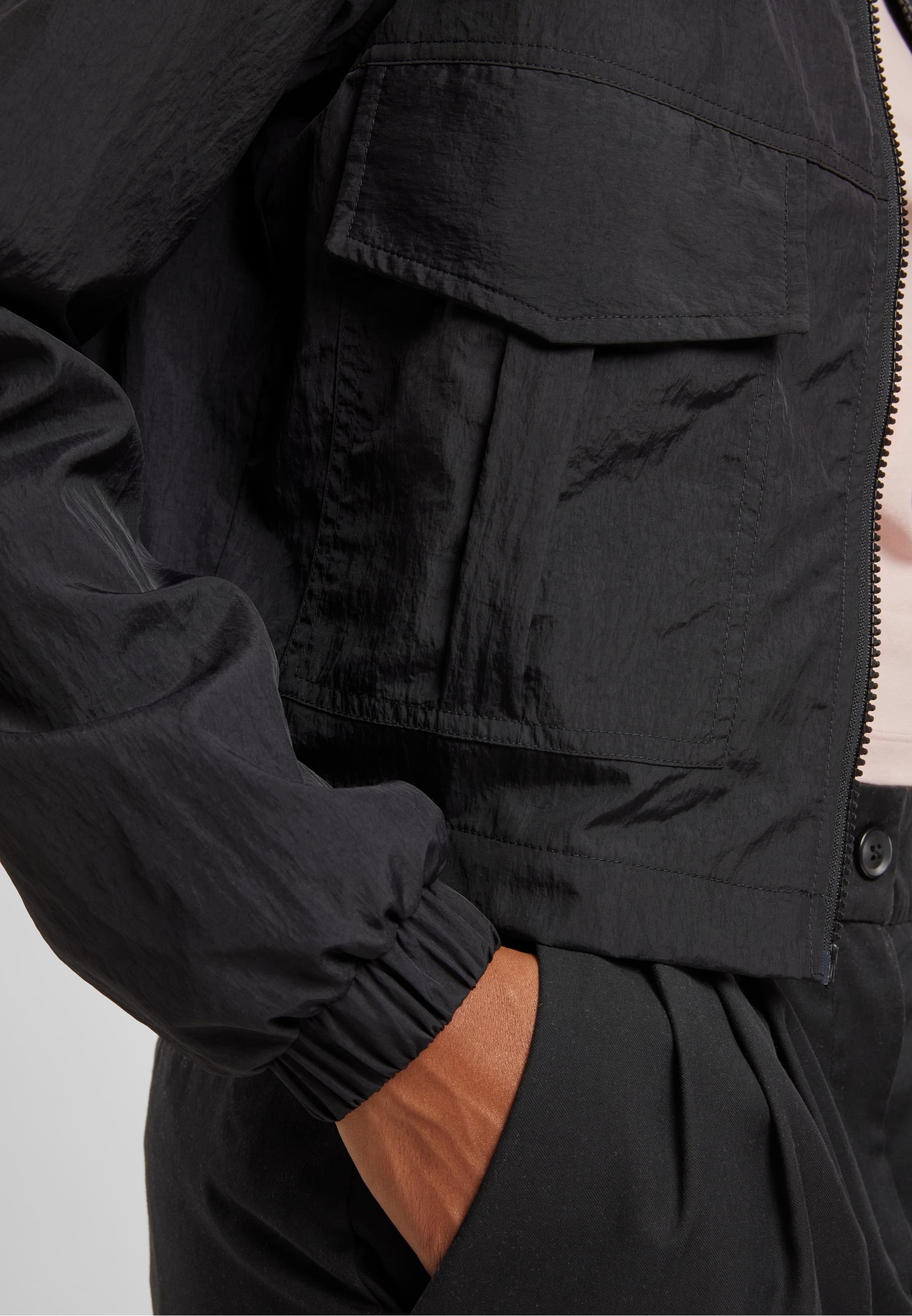 URBAN CLASSICS Windbreaker »Urban Classics Ladies Short Crinkle Jacket« 1 Stk. tlg. mit Kapuze