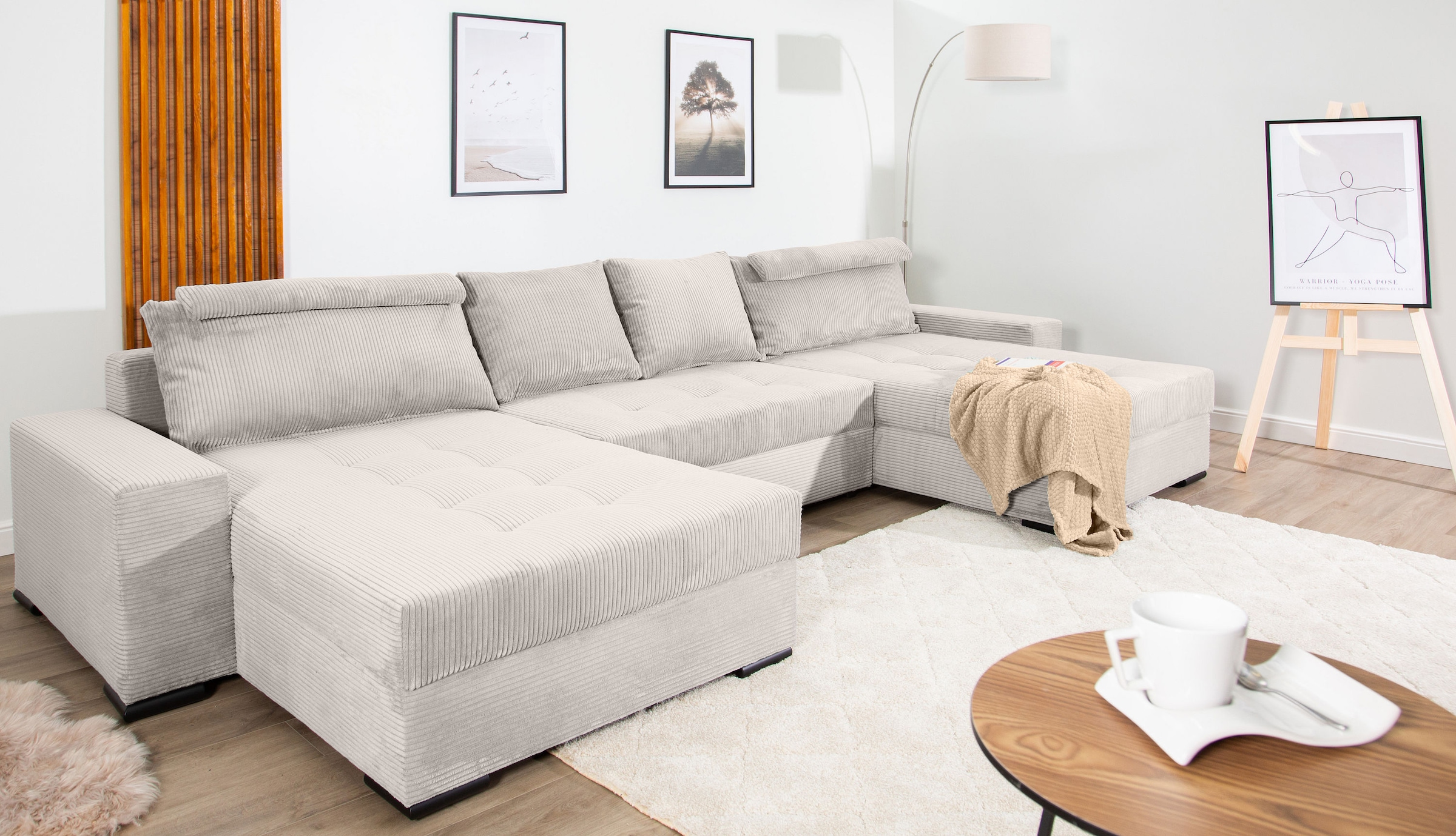 COLLECTION AB Wohnlandschaft »XXXL-Josy Relax U-Form Breite 352 cm, mit 2 gleich großen Recamieren«, inkl. Bettfunktion, Bettkasten, mit 4 Rückenkissen in zwei Größen
