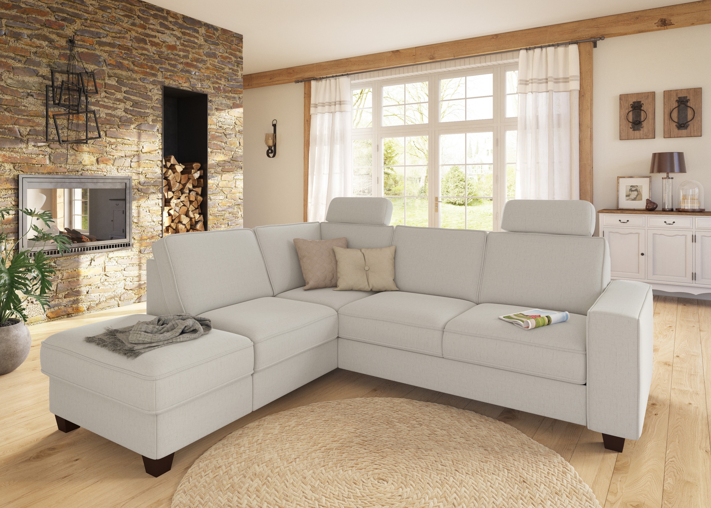 Home affaire Ecksofa »County L-Form« wahlweise Ottomane links oder rechts, günstig online kaufen