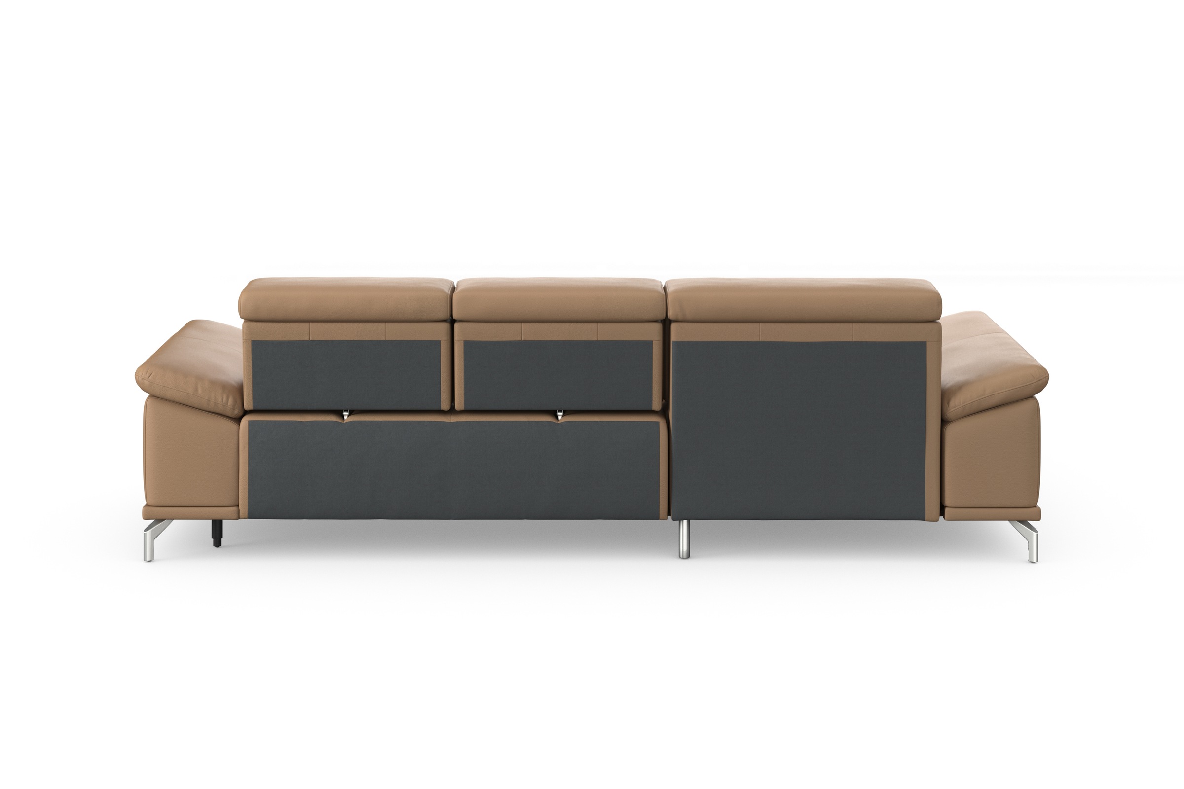 sit&more Ecksofa »Cabrio L-Form, mit Sitztiefenverstellung, Arm- und Kopfteilverstellung«, 2 Nierenkissen, Federkern, optional Bettfunktion und Stauraum