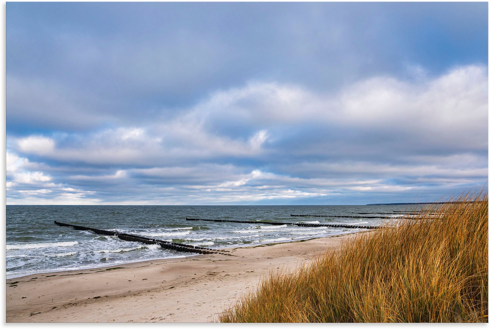 Artland Wandbild »Buhnen an der Küste der Ostsee III«, Strandbilder, (1 St.),  als Alubild, Leinwandbild, Wandaufkleber oder Poster in versch. Größen  online kaufen