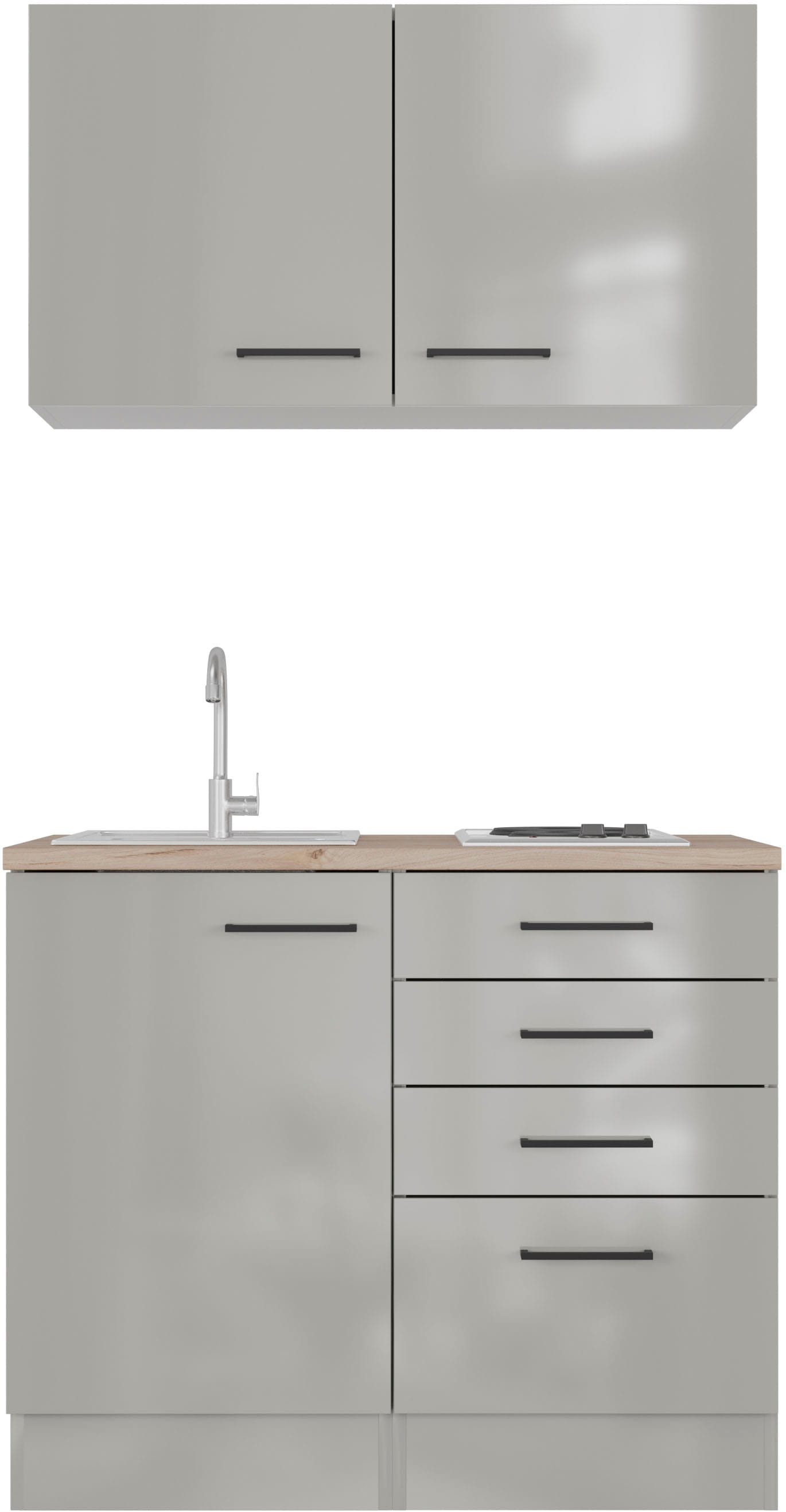 Flex-Well Küchenzeile »Lund« mit E-Geräten, Gesamtbreite 100 cm, gänzende F günstig online kaufen