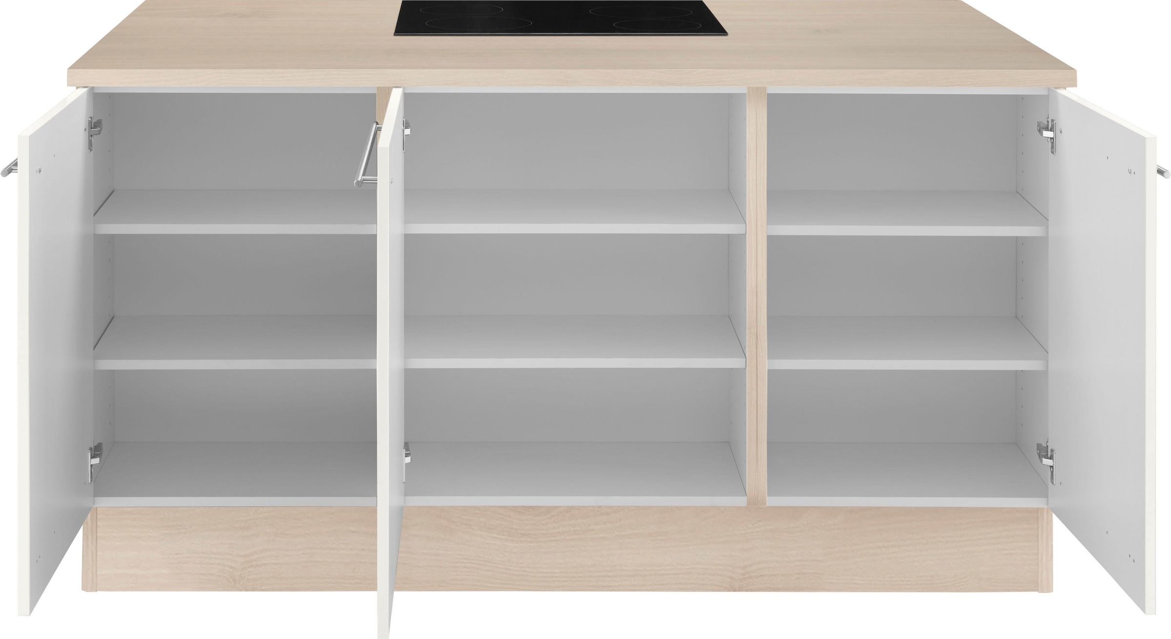 OPTIFIT Kücheninsel »Bern«, Stellbreite 160x95 cm mit höhenverstellbaren Füßen, mit Metallgriffen