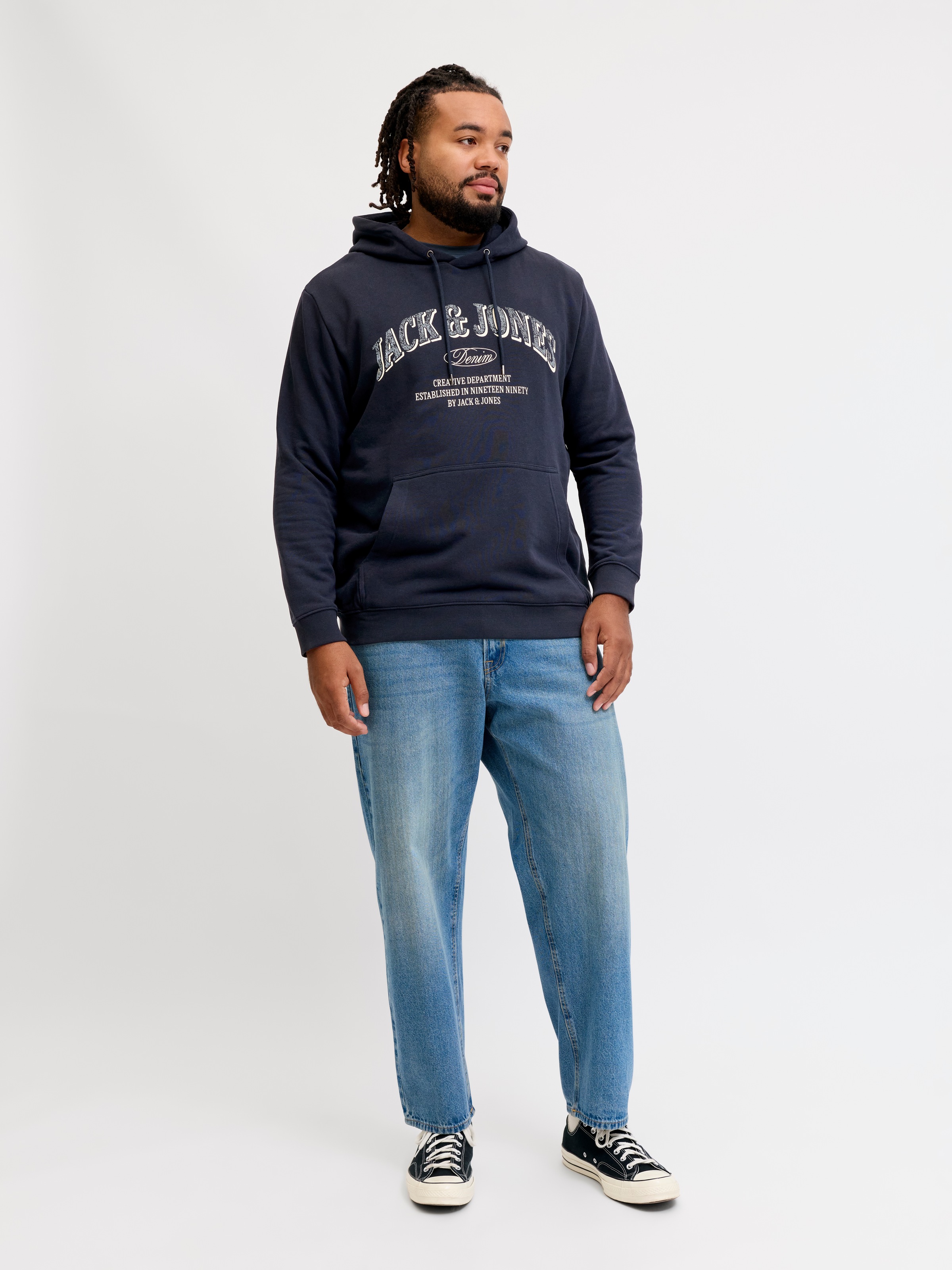 Jack & Jones PlusSize Kapuzensweatshirt »JJEDENVER LOGO SWEAT HOOD SN PLS«
