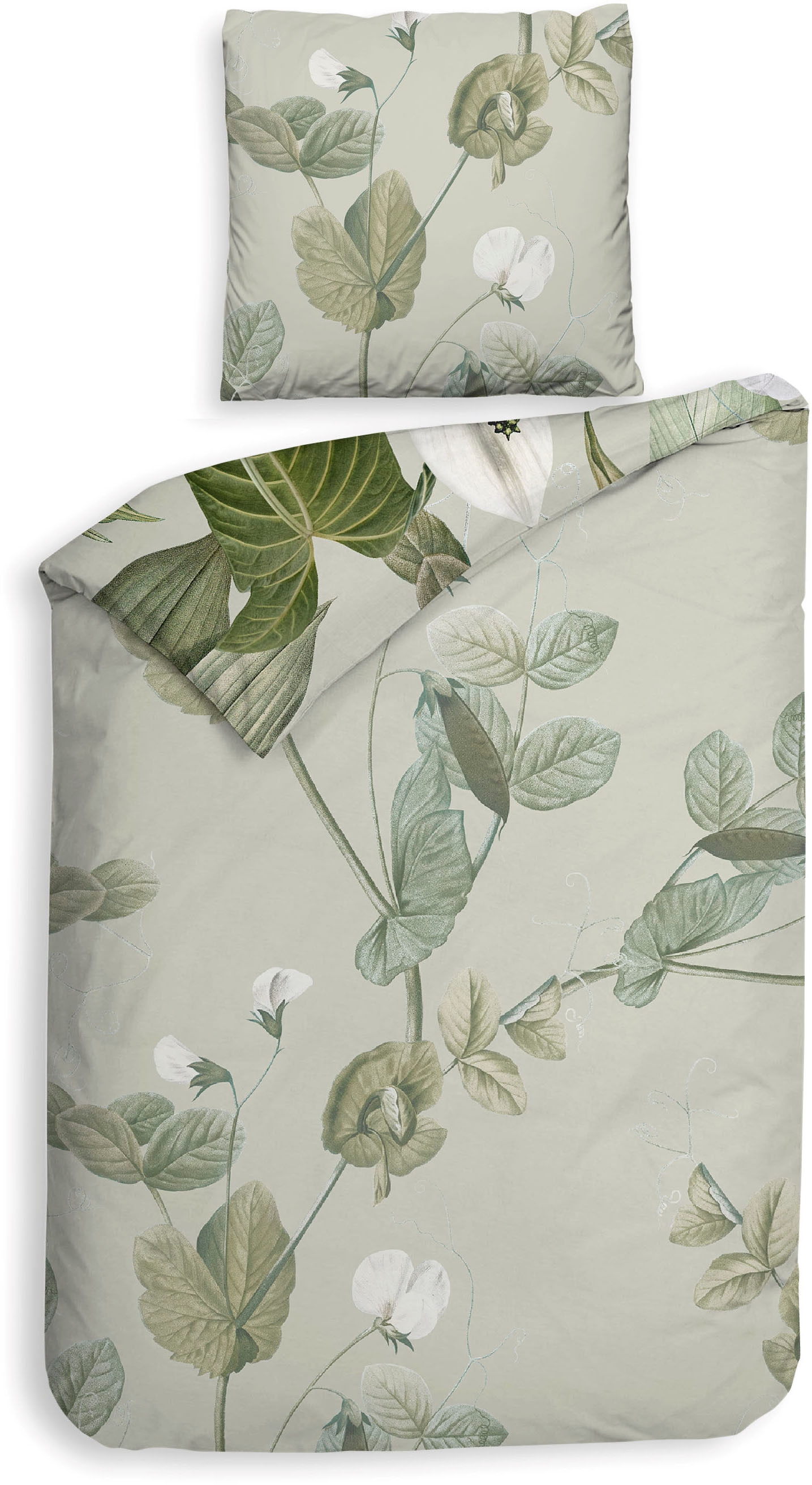 Heckett & Lane Bettwäsche »Botanico« 2 Stk. tlg. Blätter Design, hochwertiges Mako-Satin, Bettwäsche ab 135x200 cm.