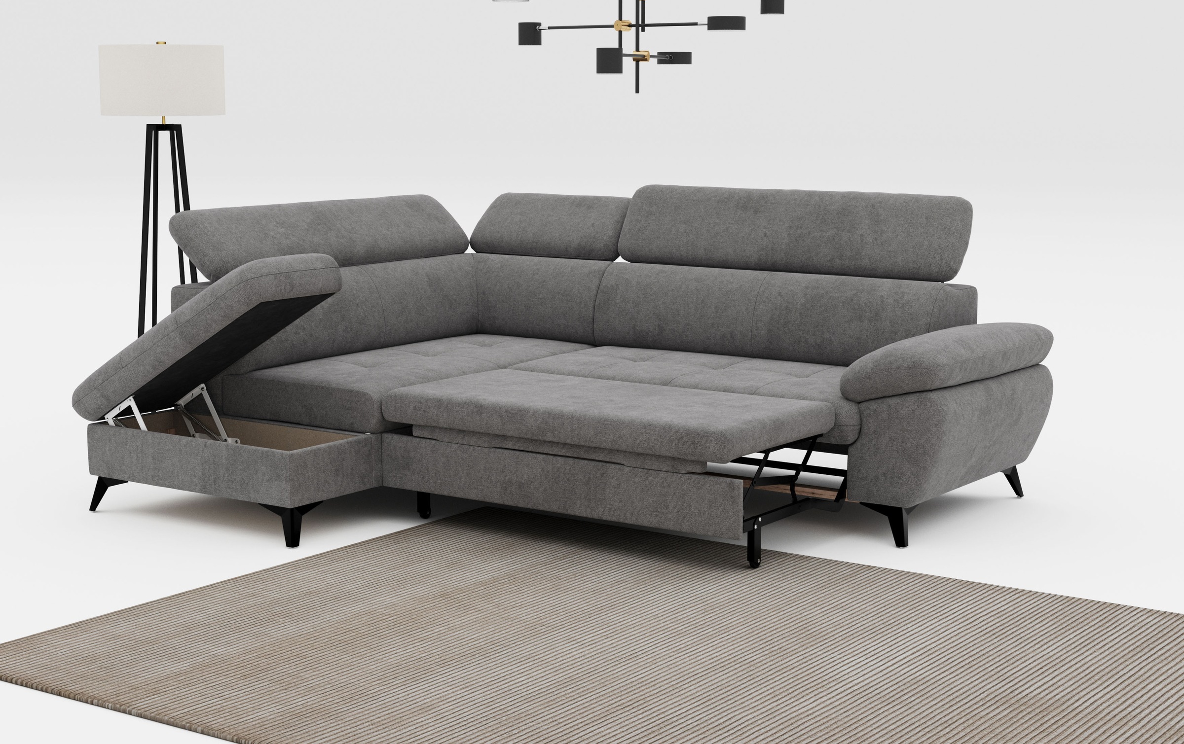 COTTA Ecksofa »Hudson L-Form«, mit Kopfteilverstellung, wahlweise mit Bettfunktion & Bettkasten