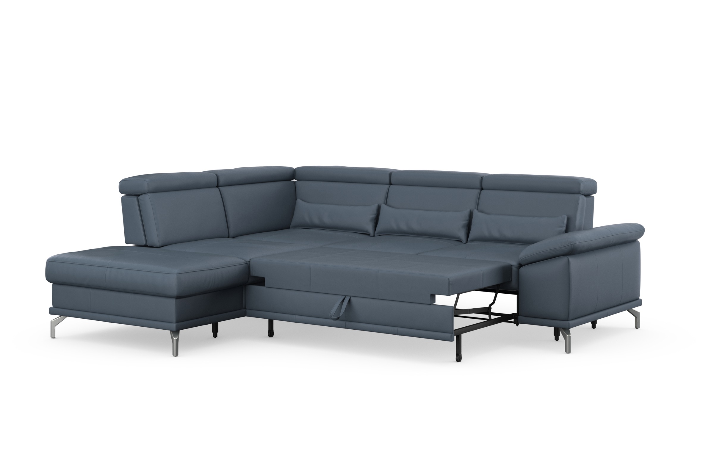 sit&more Ecksofa »Cabrio L-Form, mit Sitztiefenverstellung, Arm- und Kopfteilverstellung«, 3 Nierenkissen, Federkern, optional Bettfunktion und Stauraum