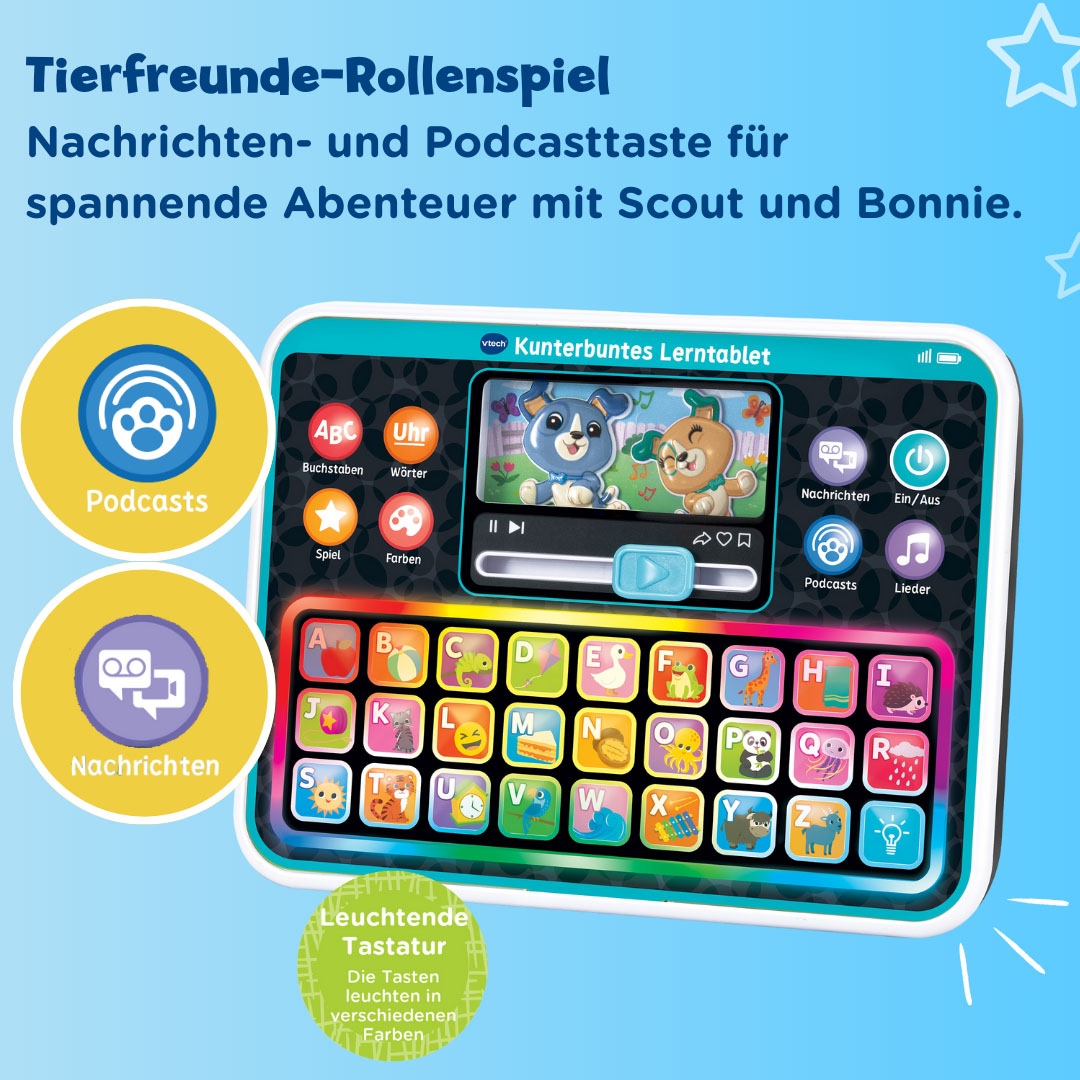 Vtech® Lerntablet »Vtech Baby, Kunterbuntes Lerntablet« mit leuchtender Tastatur