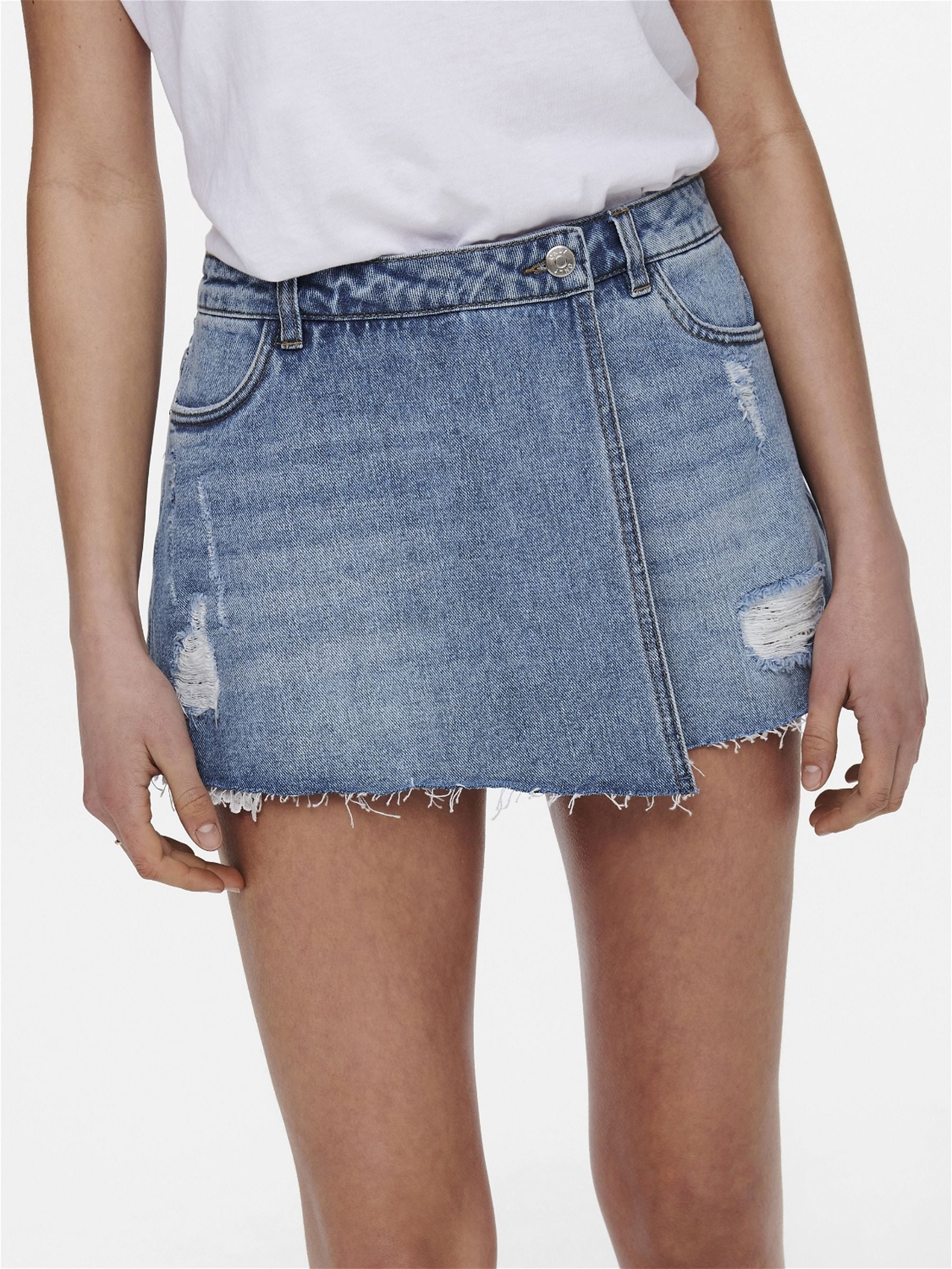 ONLY Jeansrock »ONLTEXAS REG DNM SKORT BJ NOOS«, mit Destroyed Effekt