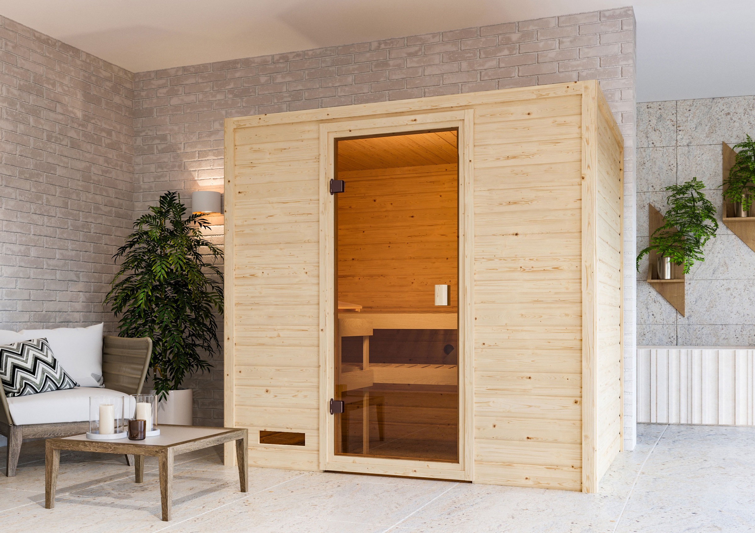 Karibu Sauna »"Sunie" mit bronzierter Tür, naturbelassen« aus hochwertiger günstig online kaufen