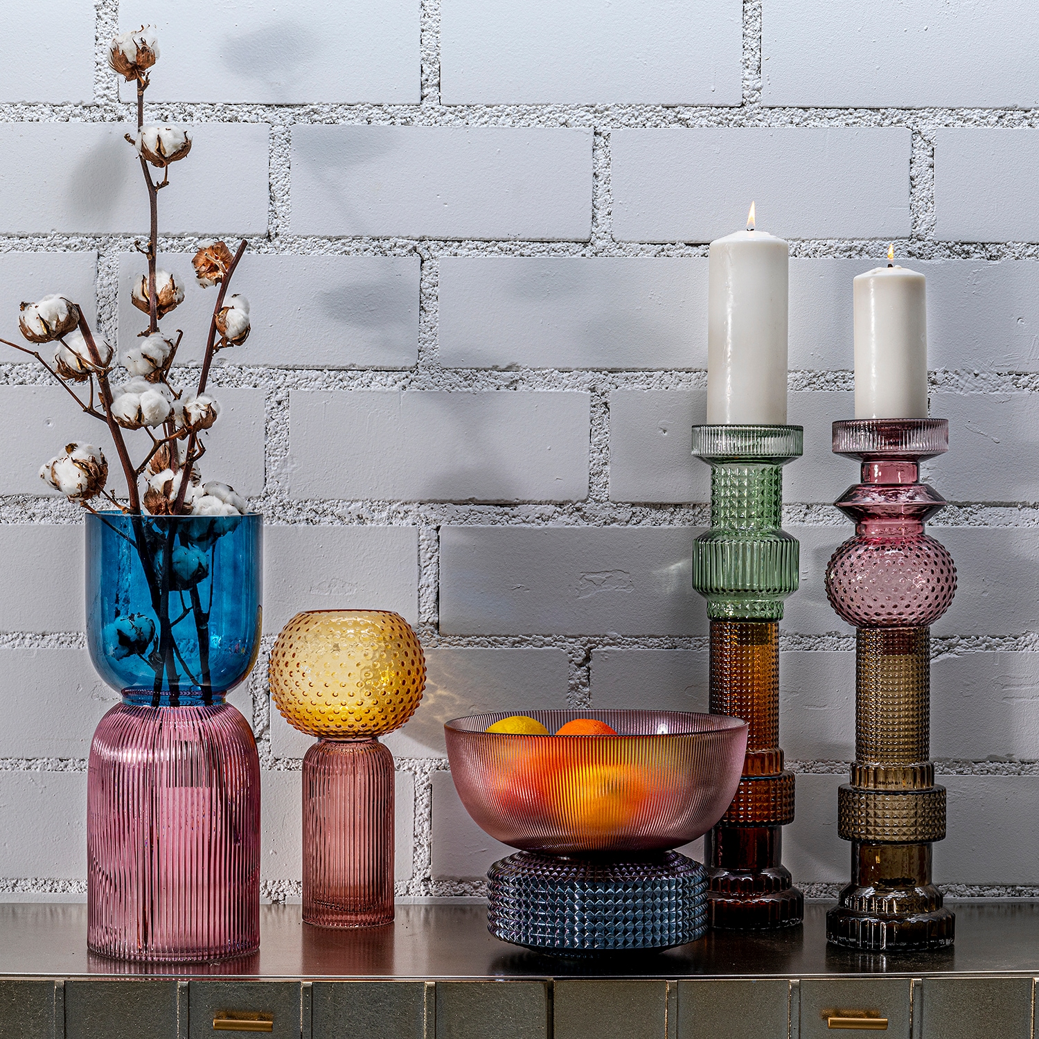 Kare Design Tischvase »Vase Marvelous Duo Gelb Lila 31cm«