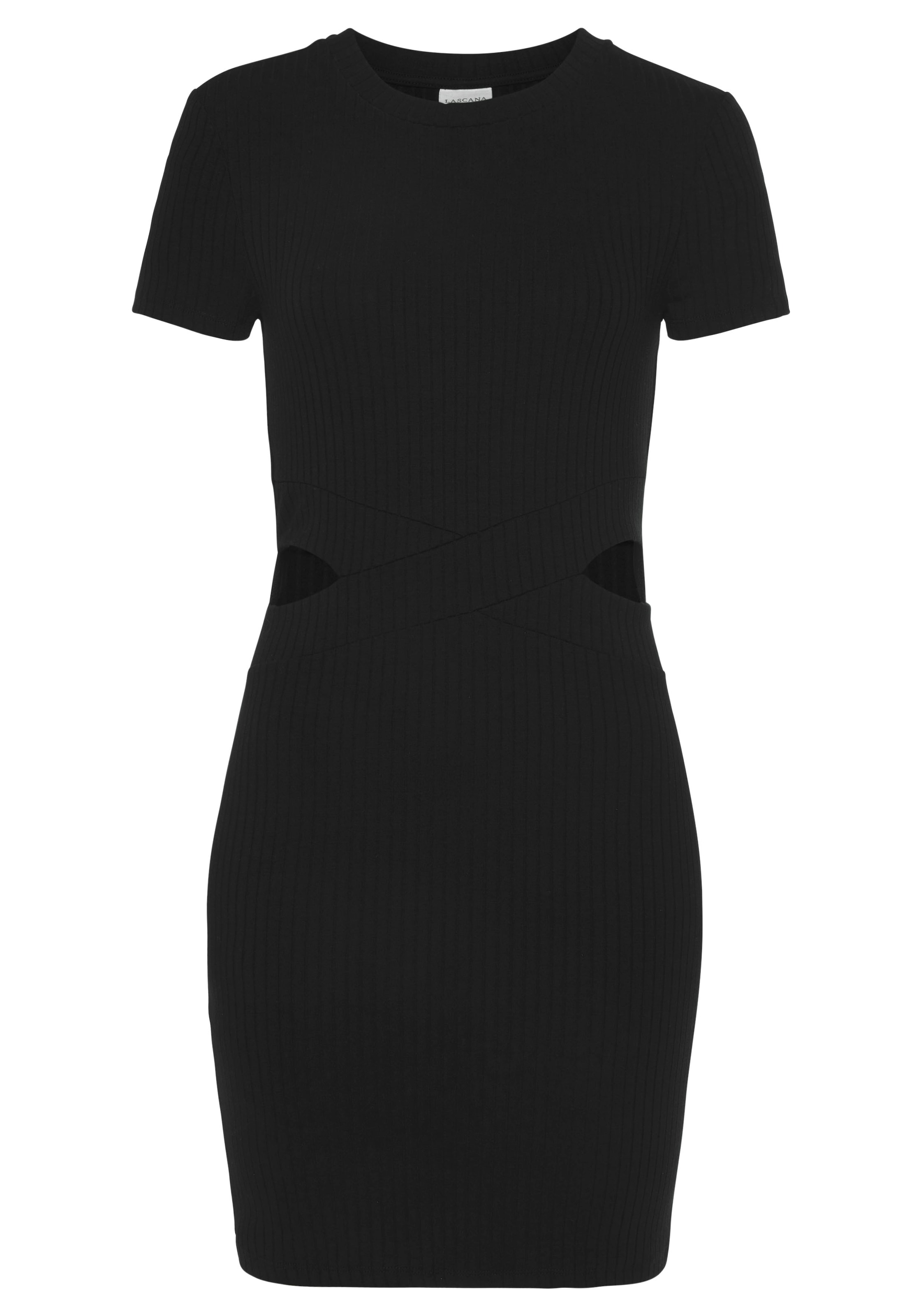 LASCANA Minikleid, aus weicher Rippware mit Cut-Outs, Sommerkleid, elegant, Basic