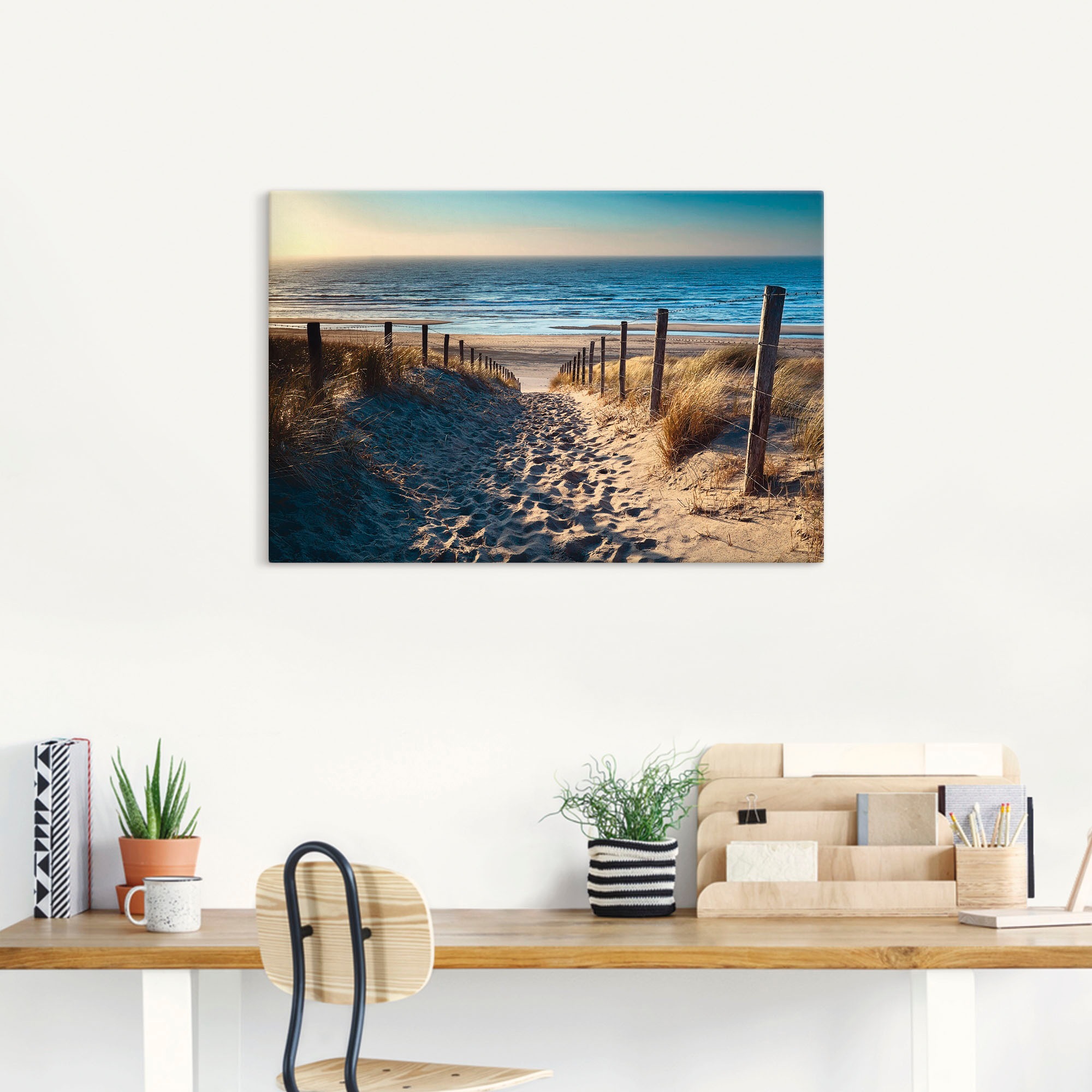 Artland Wandbild »Weg zum Nordseestrand Sonnenuntergang« Strand 1 Stk. tlg. günstig online kaufen