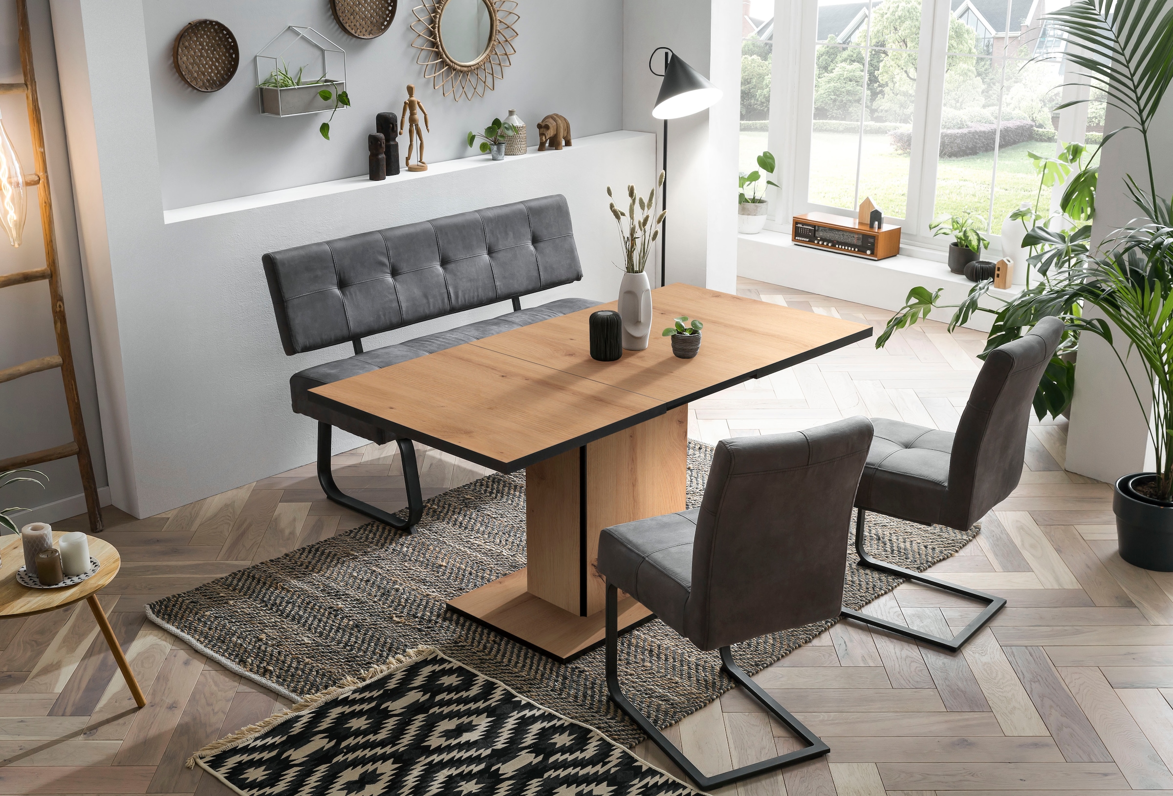 HELA Essgruppe »Luise I G (Bank, Stühle, Tisch)« Set, 4 Stk. tlg. Komfortsi günstig online kaufen