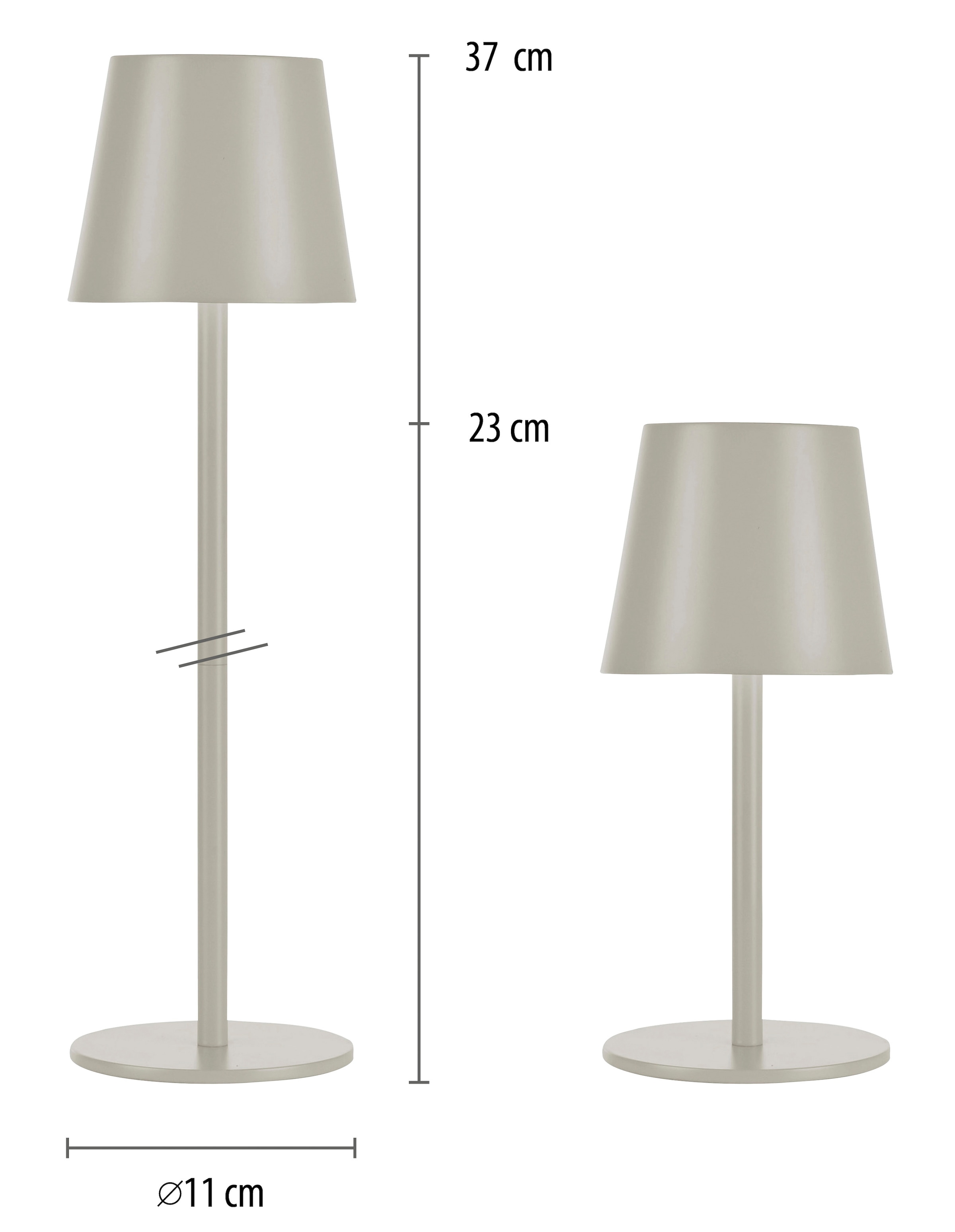 JUST LIGHT LED Tischleuchte »EURIA, 2er Set«, 1 flammig, Leuchtmittel LED-Board | LED fest integriert, LED Akku Tischlampe