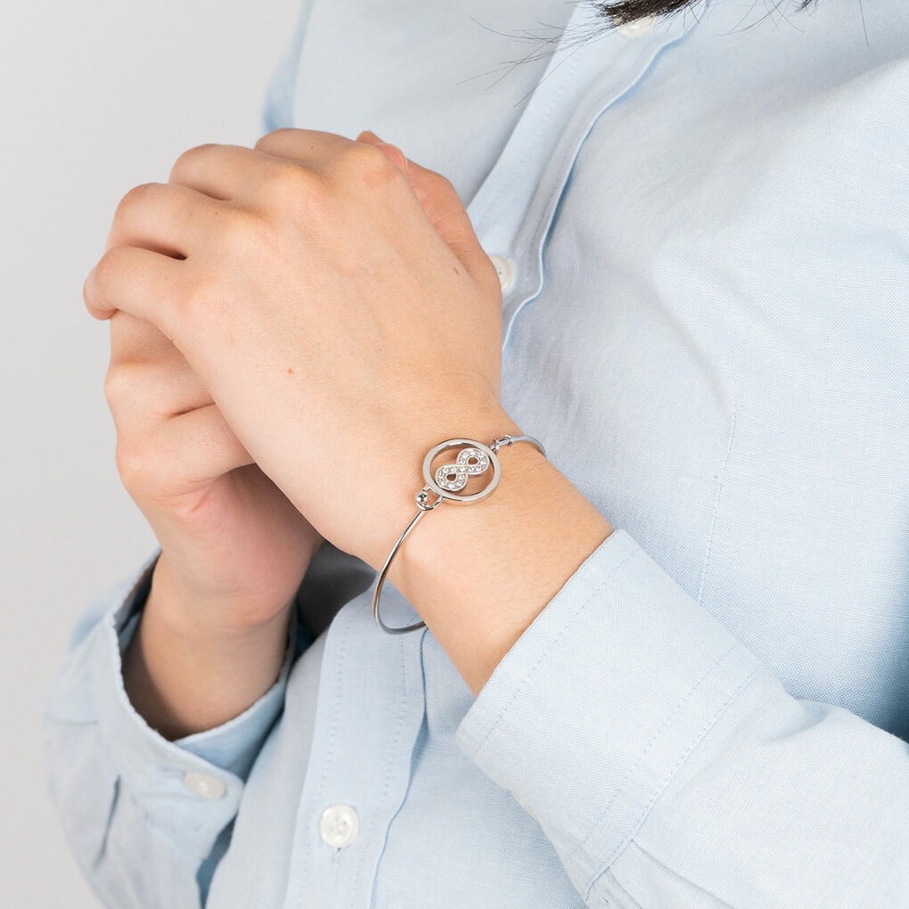 Lotus Armreif »Essentials - Infinity Unendlichkeitsschleife« mit Glasstein