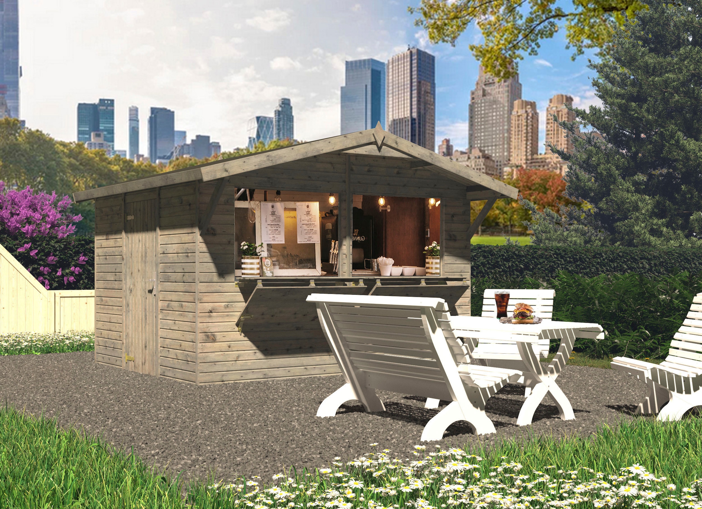 Palmako Gerätehaus »Marktstand Stella«, grau
