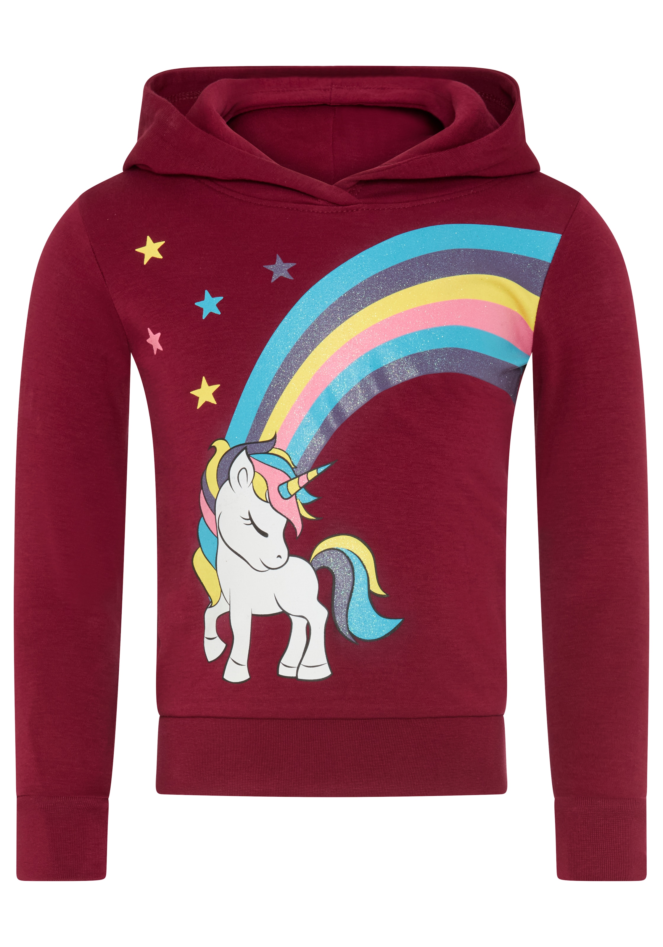KIDSWORLD Langarmshirt »EINHORN Regenbogen« Langarm,  Basic-Passform,  bedruckt,  aus Baumwolle