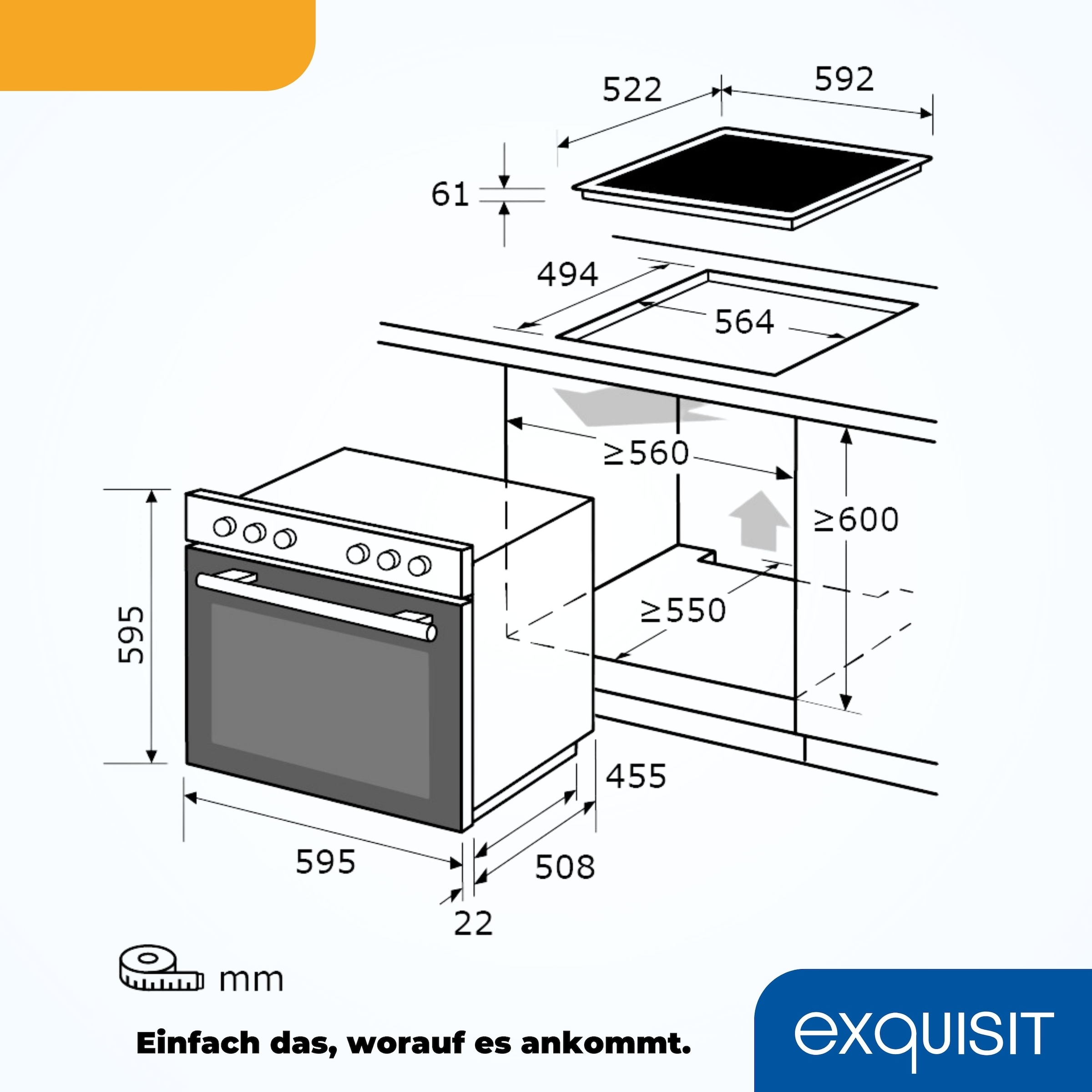 exquisit Elektro-Herd-Set »EHE157-2 URBZ«