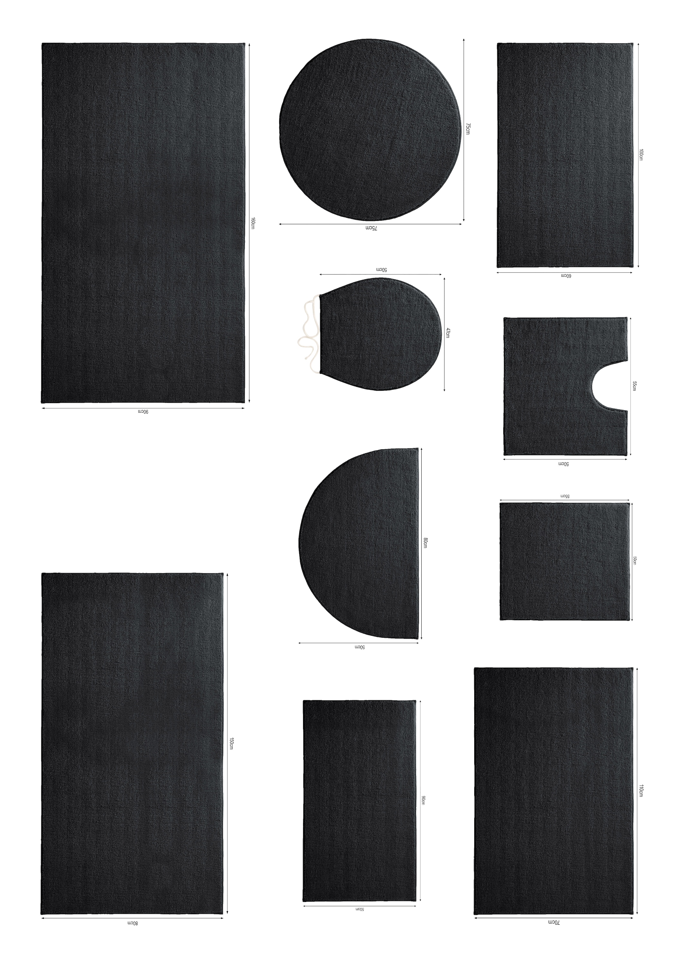 my home Badematte »Vanessa, Badvorleger, Badezimmer Teppich« Höhe 10 mm rutschhemmend beschichtet fußbodenheizungsgeeignet | schnell trocknend | strapazierfähig Badteppich, weiche Haptik, unifarben