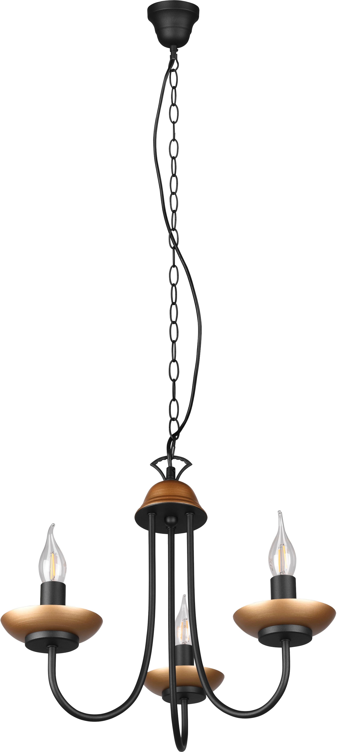 TRIO Leuchten max Lüster »Livia«, Höhe in online Kronleuchter 28W), 150cm 3-flammig 3xE14 exkl schwarz-gold, flammig-flammig, 3 bestellen (max