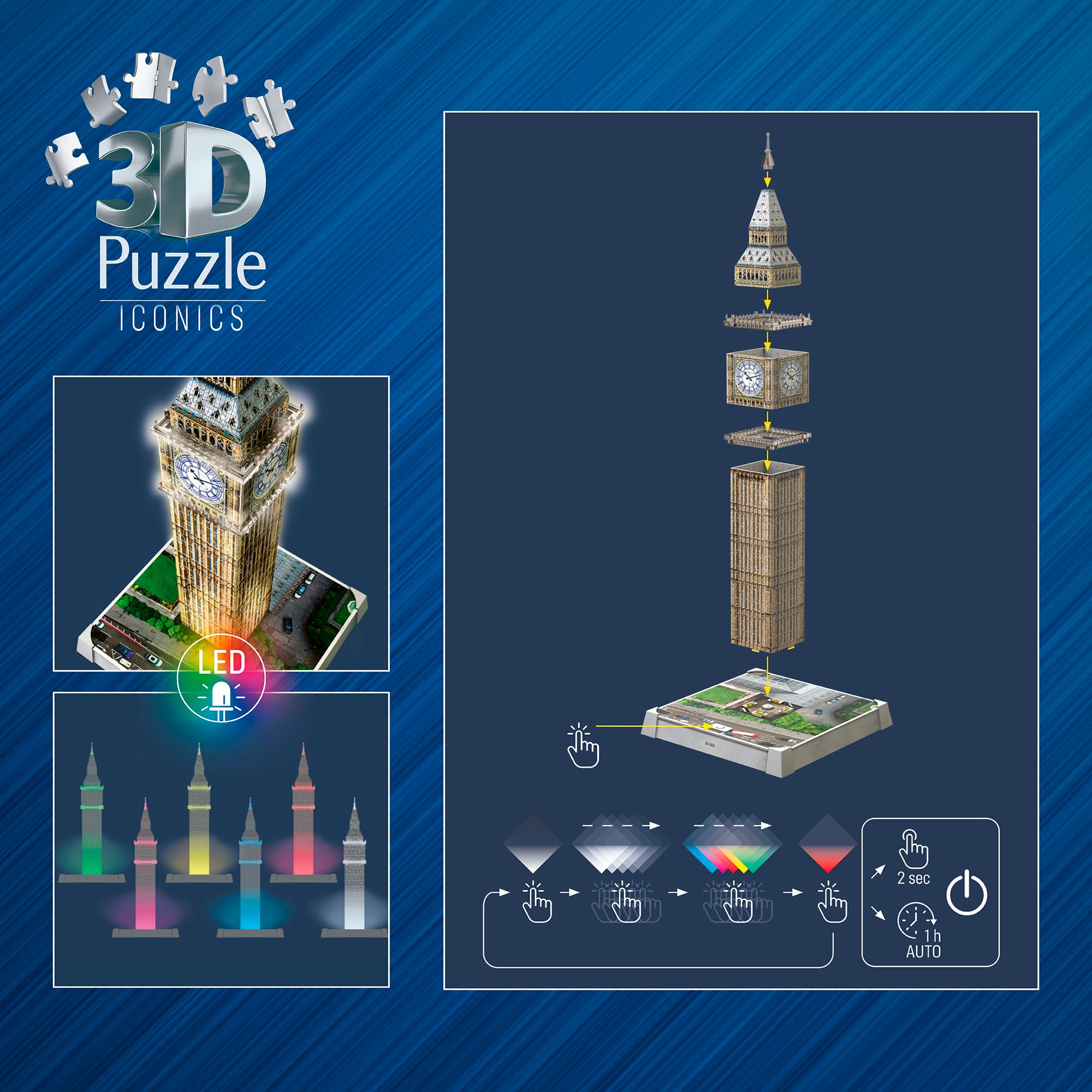 Ravensburger 3D-Puzzle »Iconics: Big Ben - mit Licht«, Made in Europe