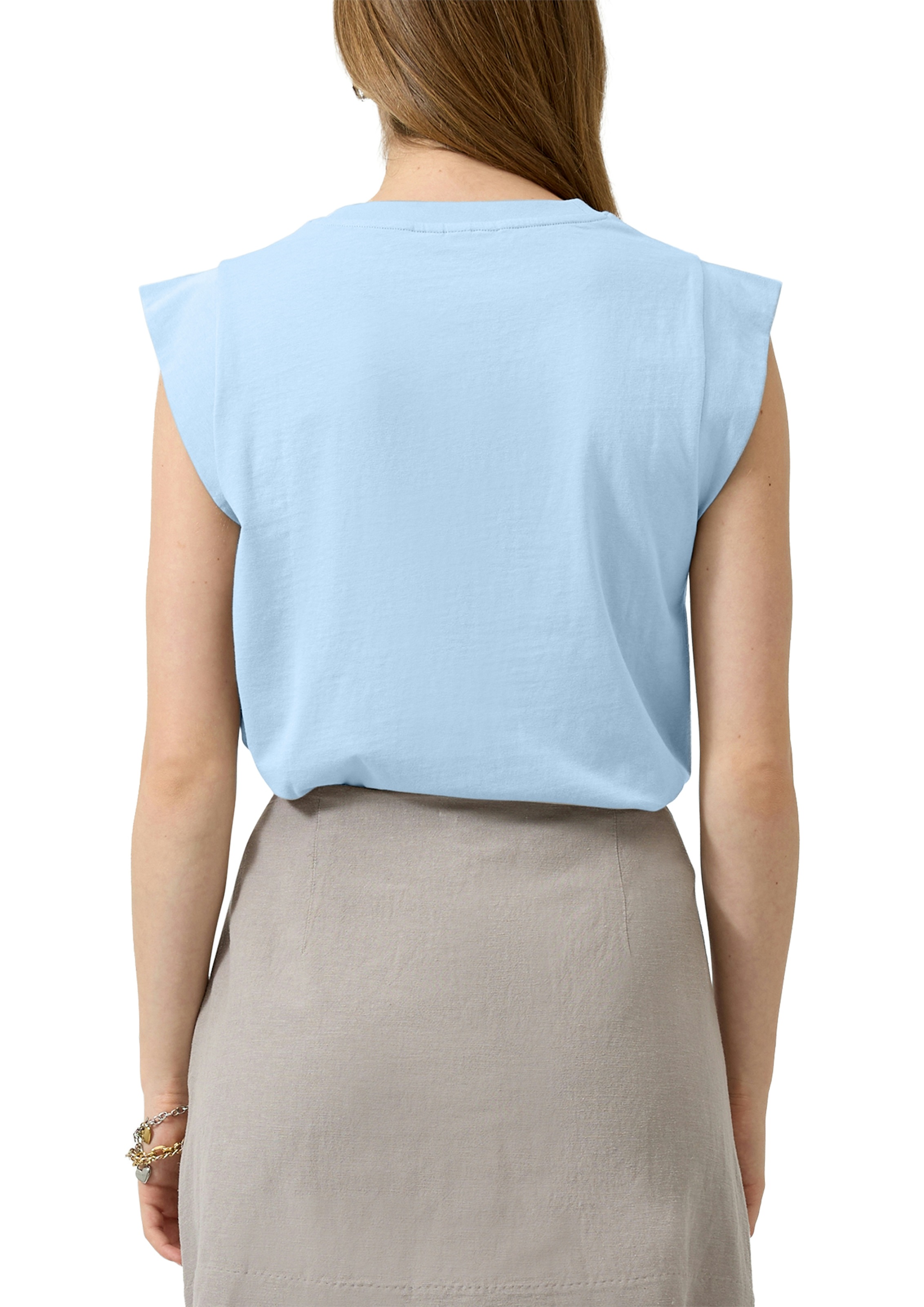 QS Rundhalsshirt Sommertop mit Rundhals