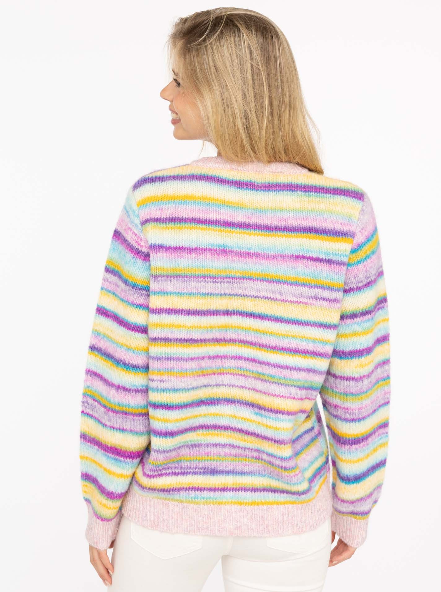 Zwillingsherz Strickjacke »"Kleine Streifen"« mit Knöpfen und Wollanteil