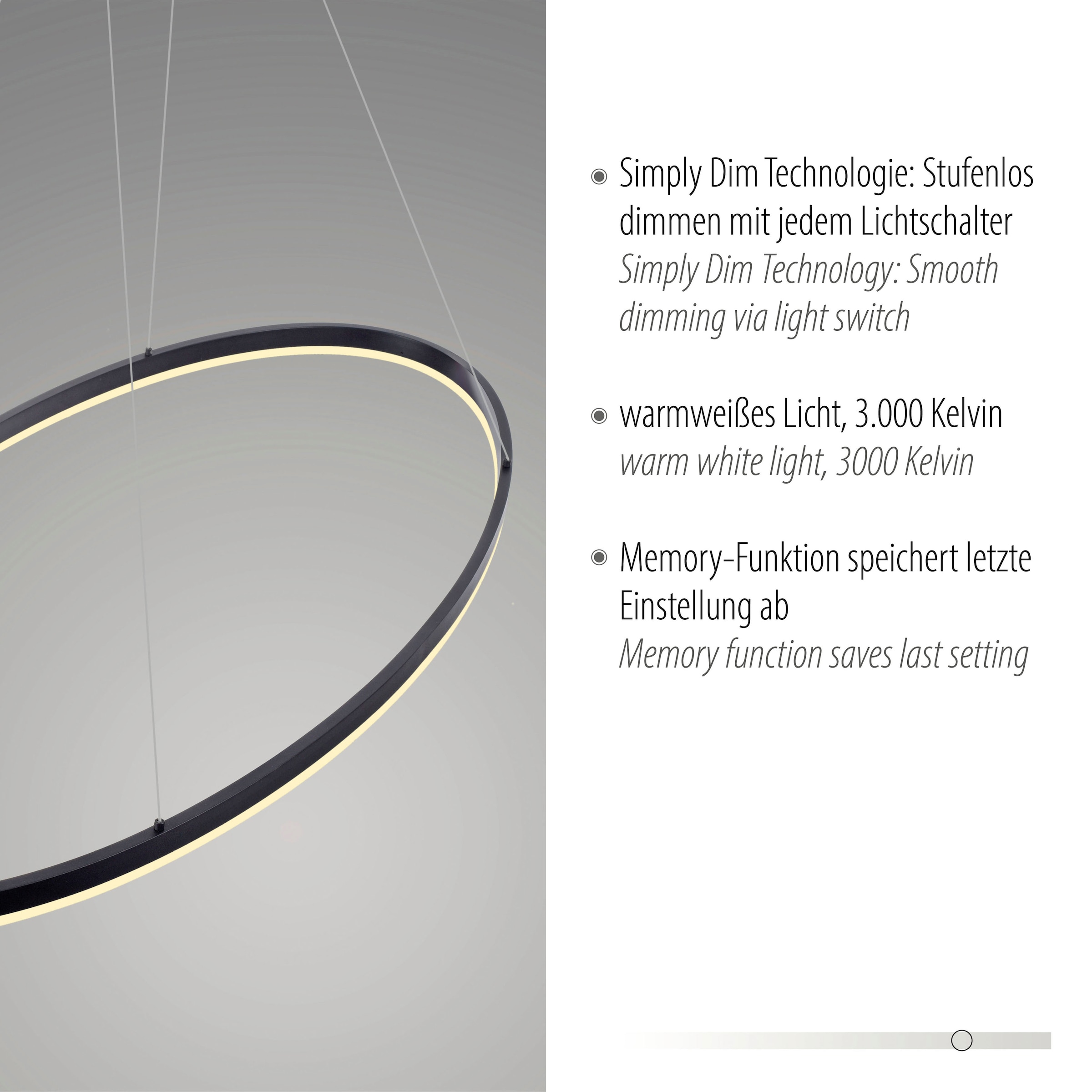 Paul Neuhaus Pendelleuchte »TITUS« LED-Board 1 Stk. Warmweiß LED, Simply Dim