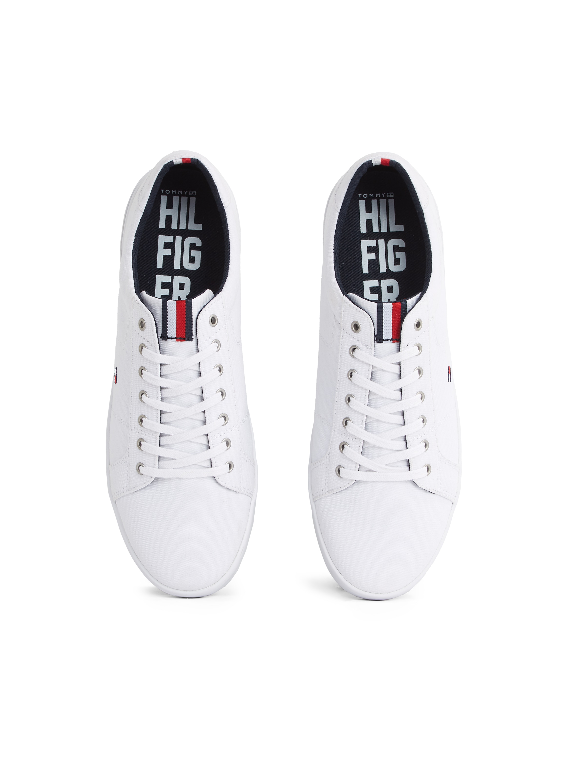 Tommy Hilfiger Sneaker »ICONIC LONG LACE SNEAKER«, Freizeitschuh, Halbschuh, Schnürschuh mit gespolstetem Schaftrand