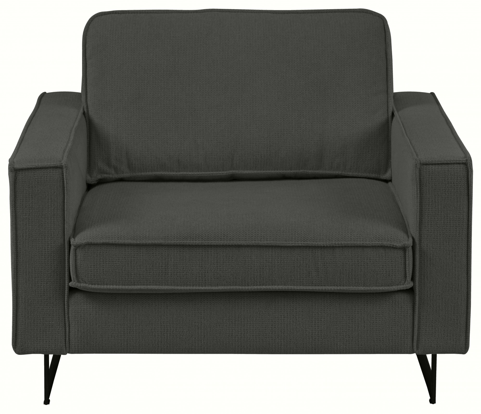 Places of Style Loveseat »Pinto 105 cm, Cord, Chenille, Lederoptik«, mit Keder, Metallfüßen und auch in Cord Bezug erhältlich