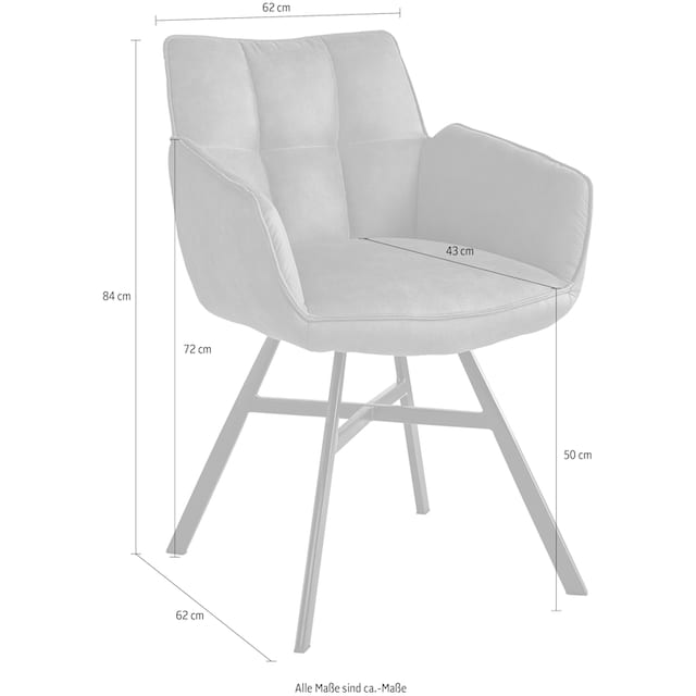 2er one Musterring 50 auf Set, cm set bestellen Armlehnstuhl Sitzhöhe 4-Fußgestell, »Frisco«, Microfaser, Raten by