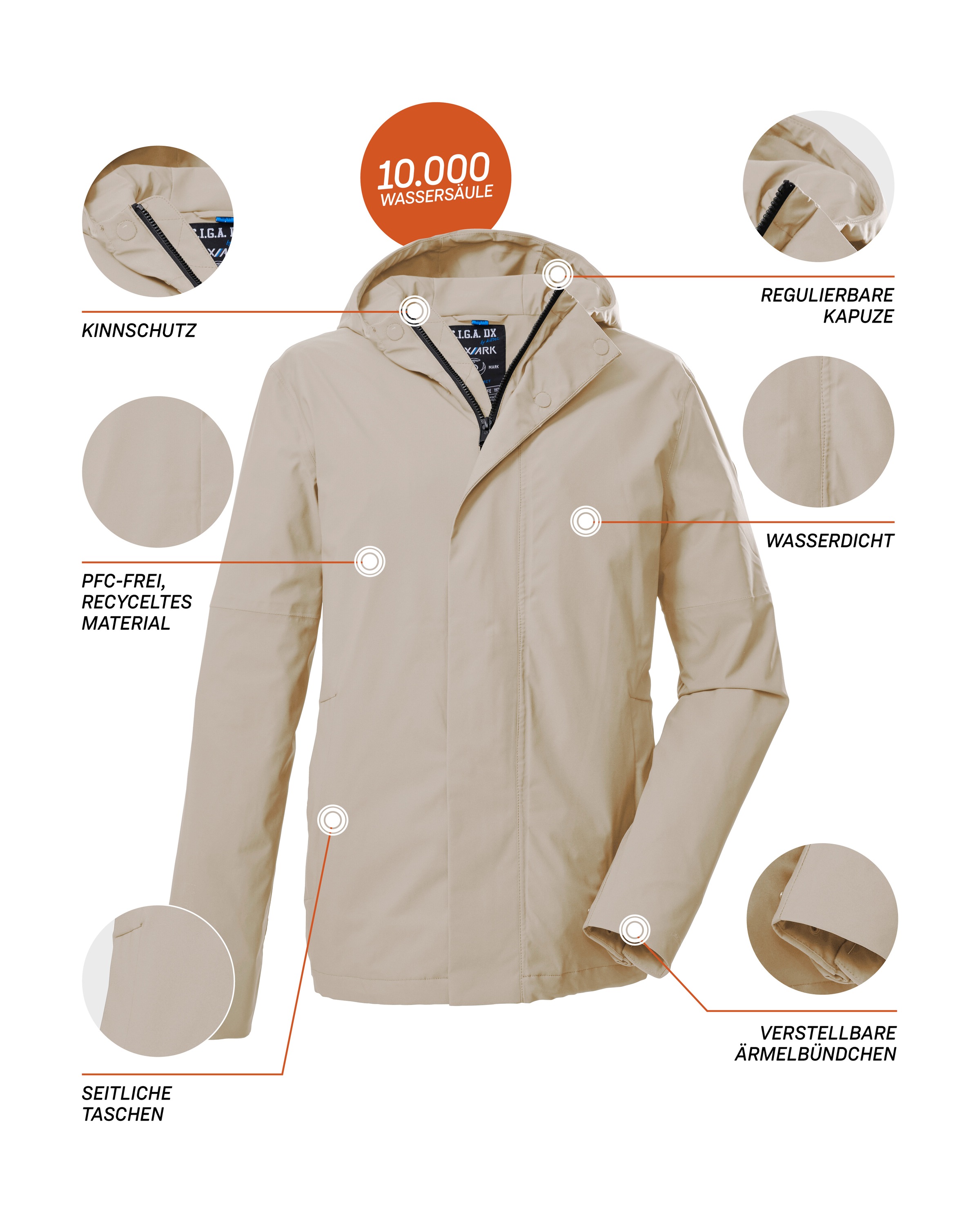 G.I.G.A. DX by killtec Funktionsjacke »GS 147 MN JCKT«, Wasser- und winddicht, urbaner Look, atmungsaktiv, recycelt