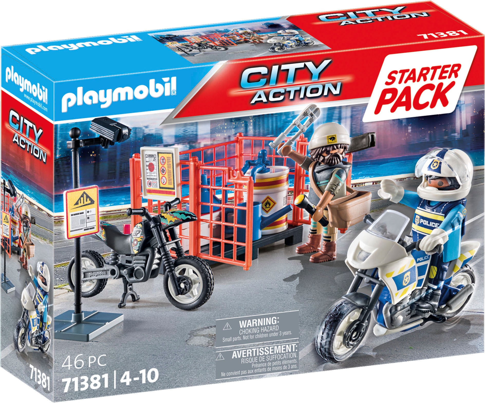 Konstruktions-Spielset »Starter Pack, Polizei (71381), City Action«, (46 St.)