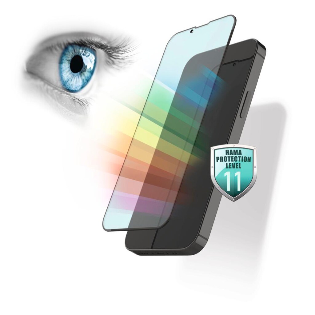 Hama Displayschutzglas »Displayschutzglas für das iPhone 13/13Pro, mit Blaufilter«, antibakteriell