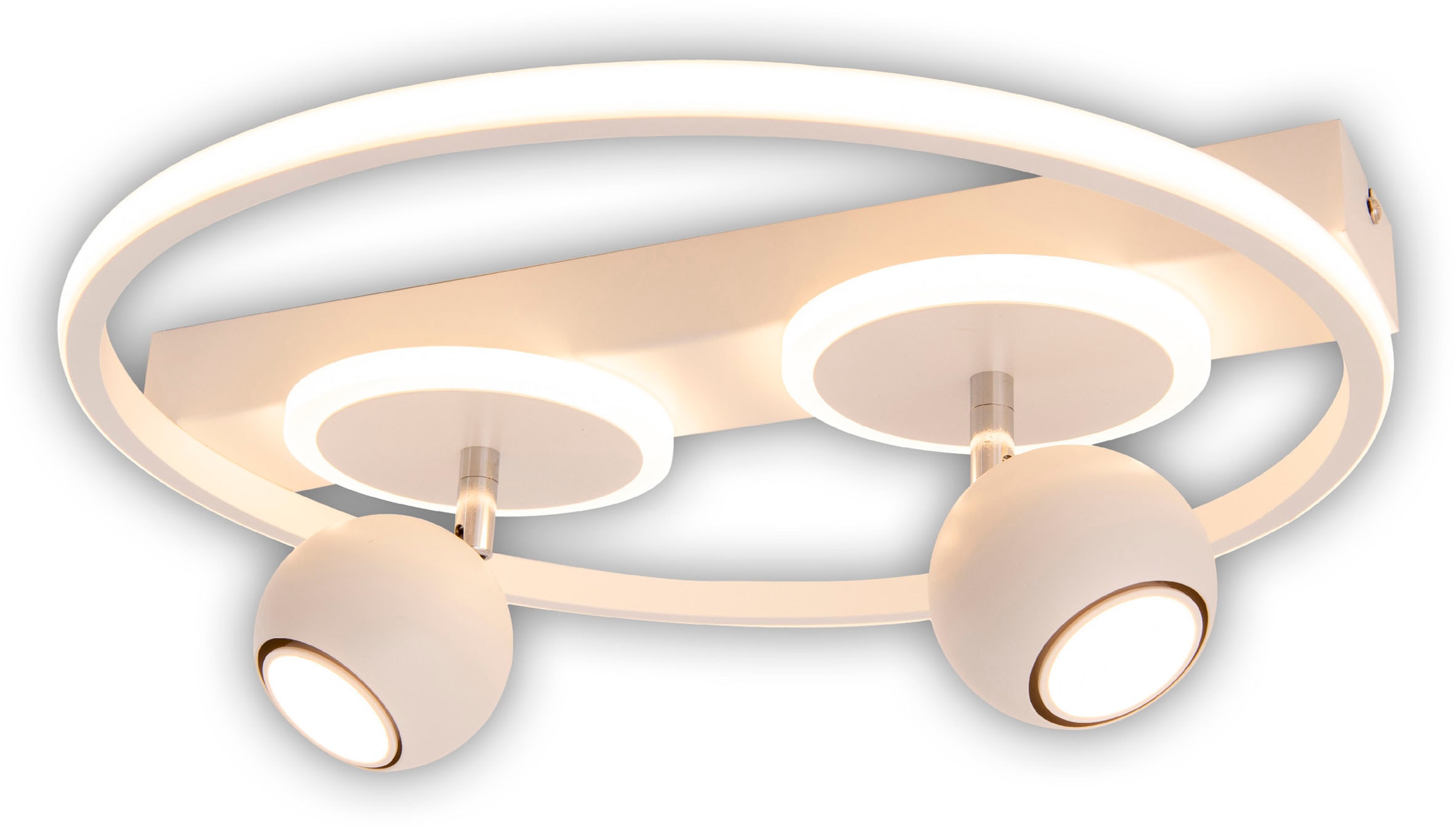 näve LED Deckenleuchte »"Ronda"« GU10 1 Stk. Warmweiß mattweiß, 2 kugelförmige bewegliche Spots GU 10, LED Leuchtringe